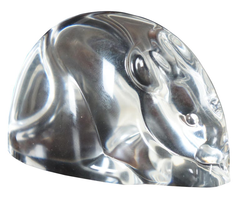 Steuben Glass Crystal Mouse Rat Paperweight Figurine Hand Cooler with ...
