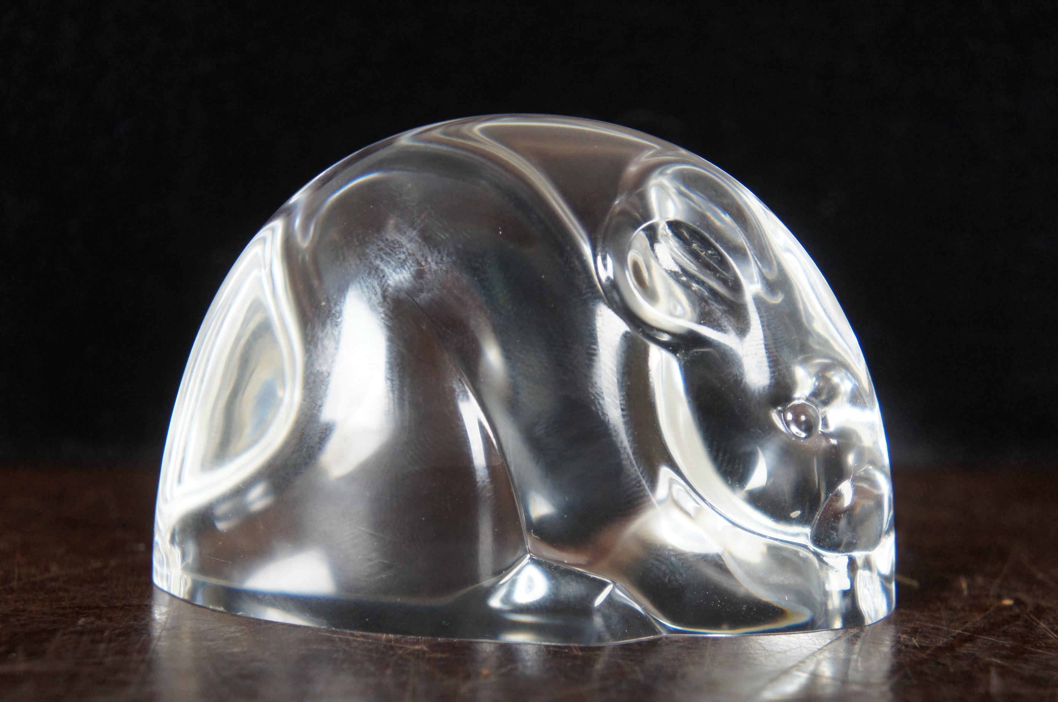 Steuben Glass Crystal Mouse Rat Paperweight Figurine Hand Cooler with Box 4