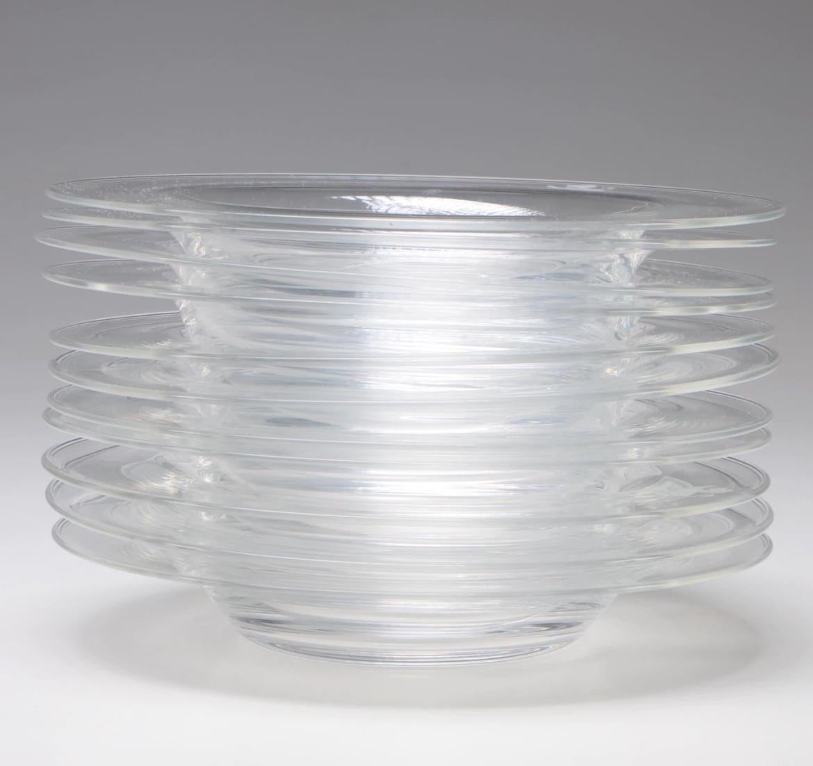 Mid-Century Modern Steuben Glass Engraved Lion Bowls-set of  10--MCM- Provenance For Sale
