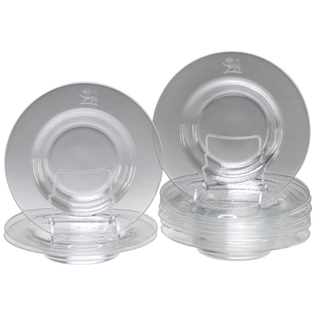 Steuben Glass Engraved Lion Bowls-set of  10--MCM- Provenance For Sale