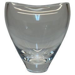 Steuben Glass Mid-Century Modern "Lunar" Crystal Vase Signed on the Bottom