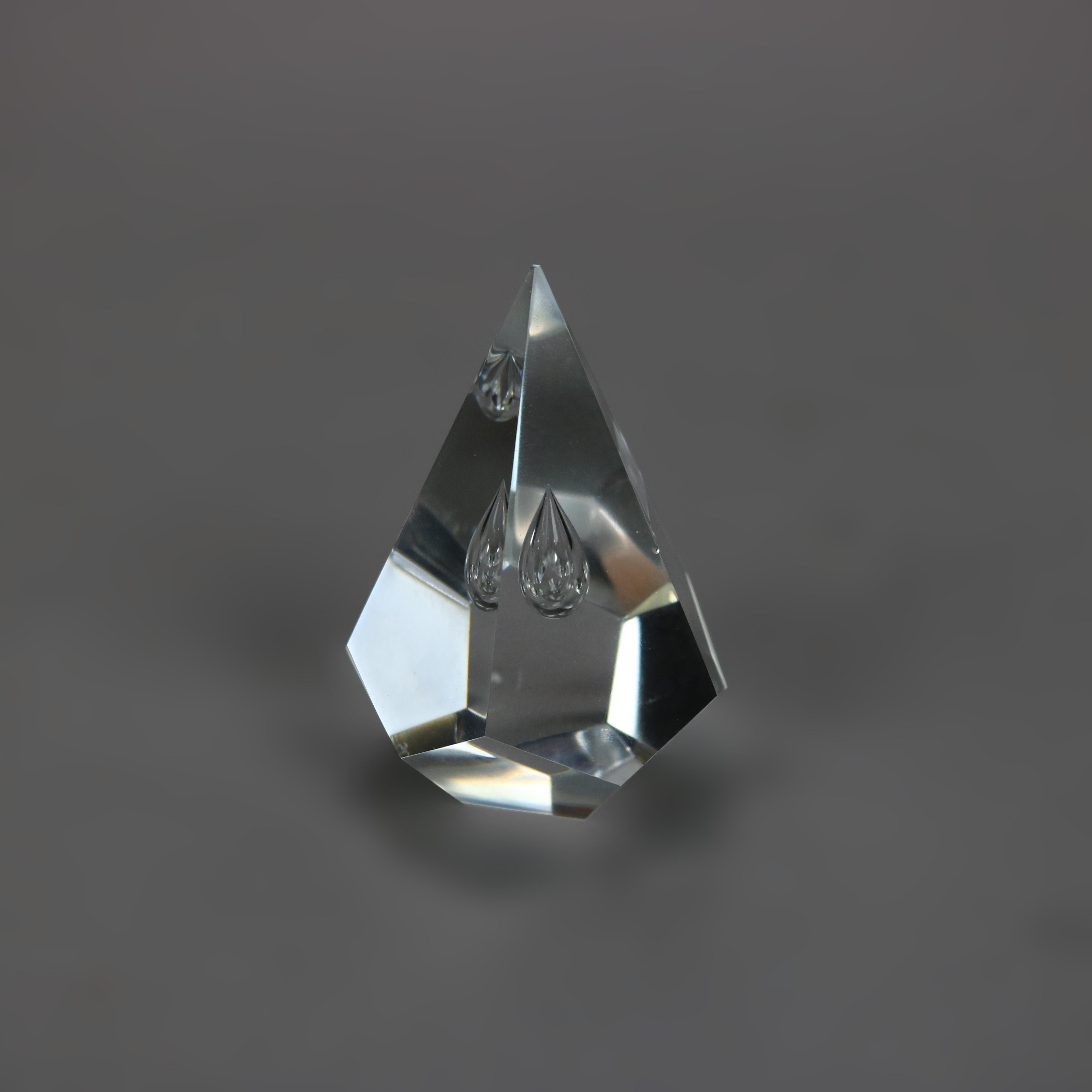 Steuben Glass Pyramid Paperweight, Signed, 20th C 10