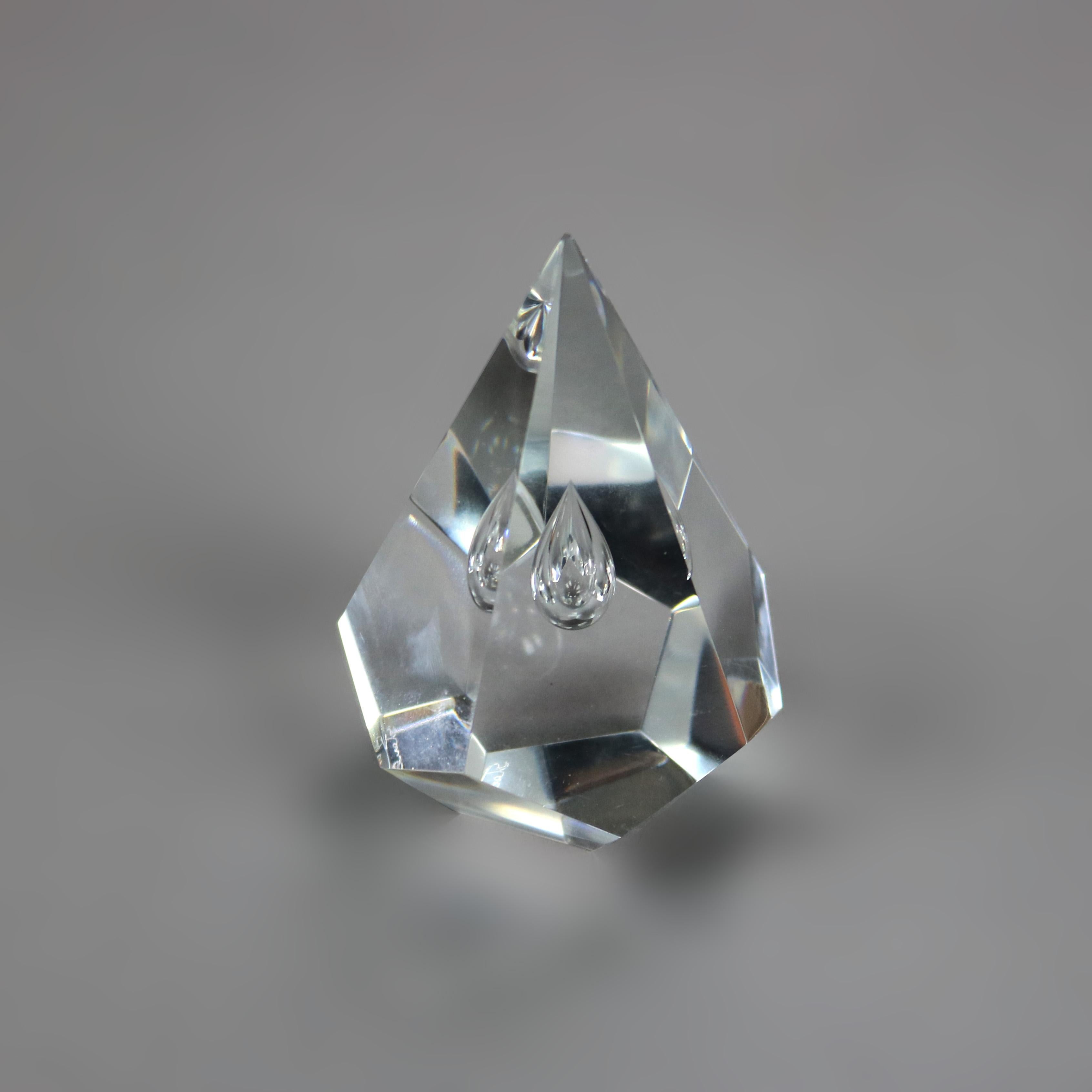 Steuben Glass Pyramid Paperweight, Signed, 20th C 11