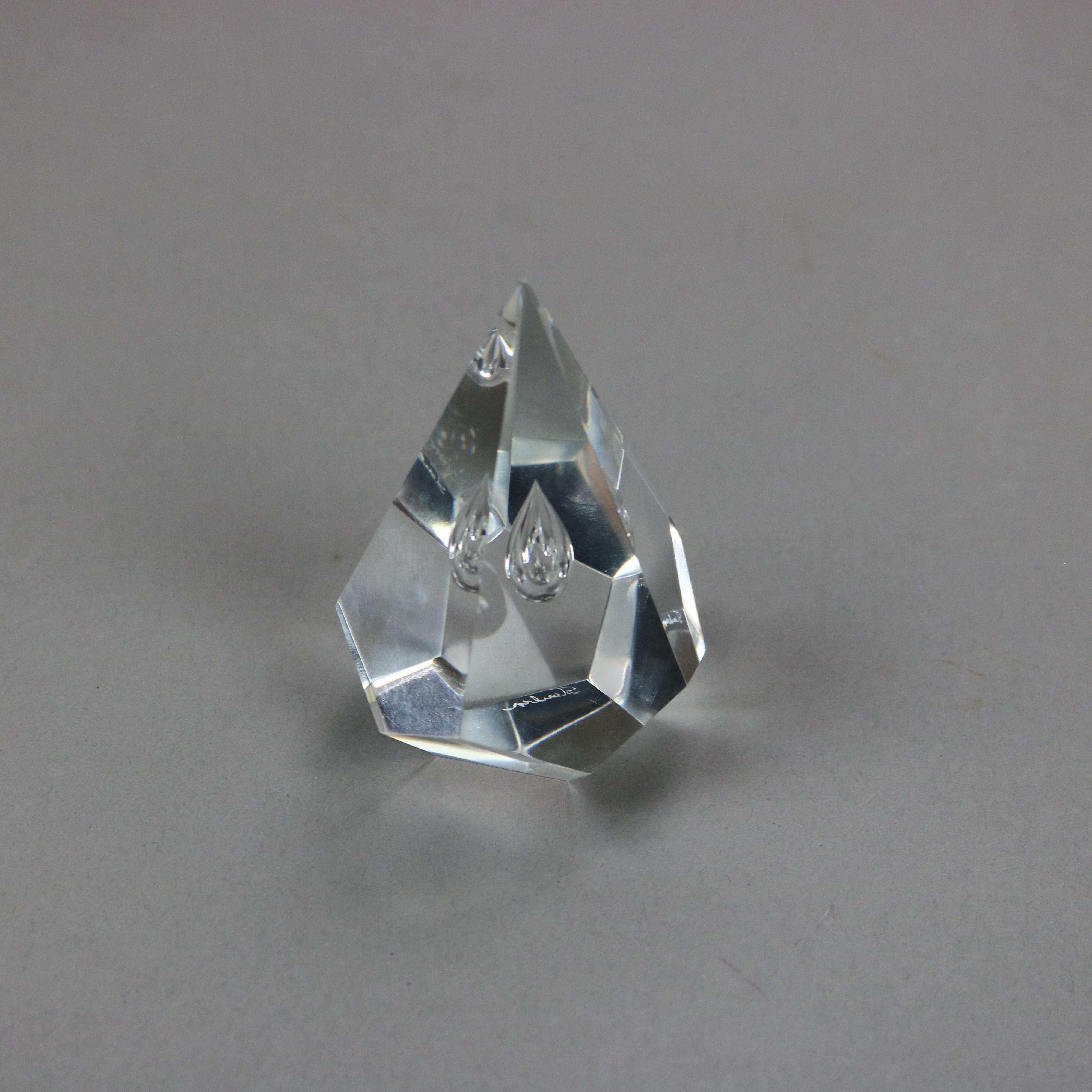 Steuben Glass Pyramid Paperweight, Signed, 20th C 12