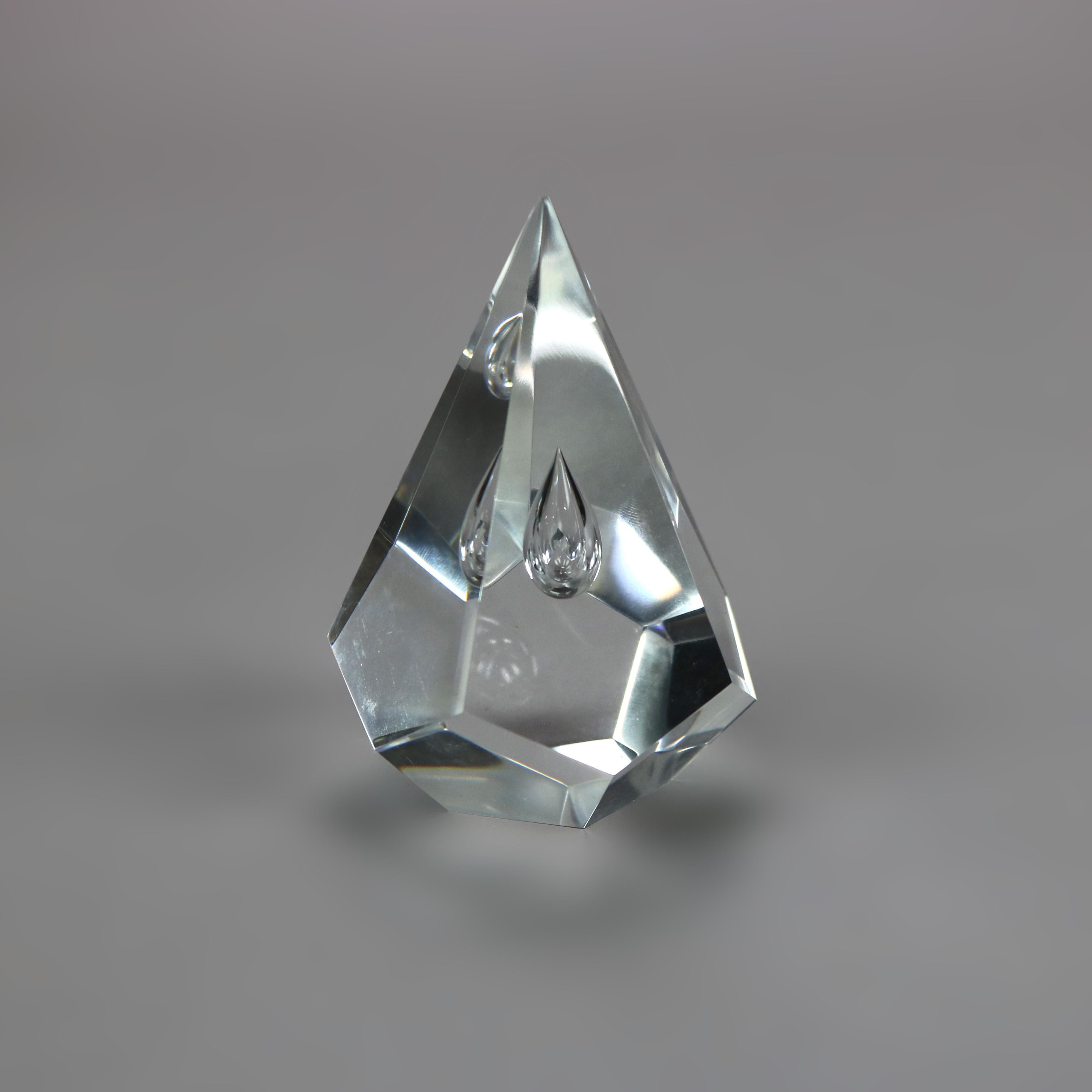 Steuben Glass Pyramid Paperweight, Signed, 20th C 13
