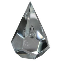 Steuben Glass Pyramid Paperweight, Signed, 20th C