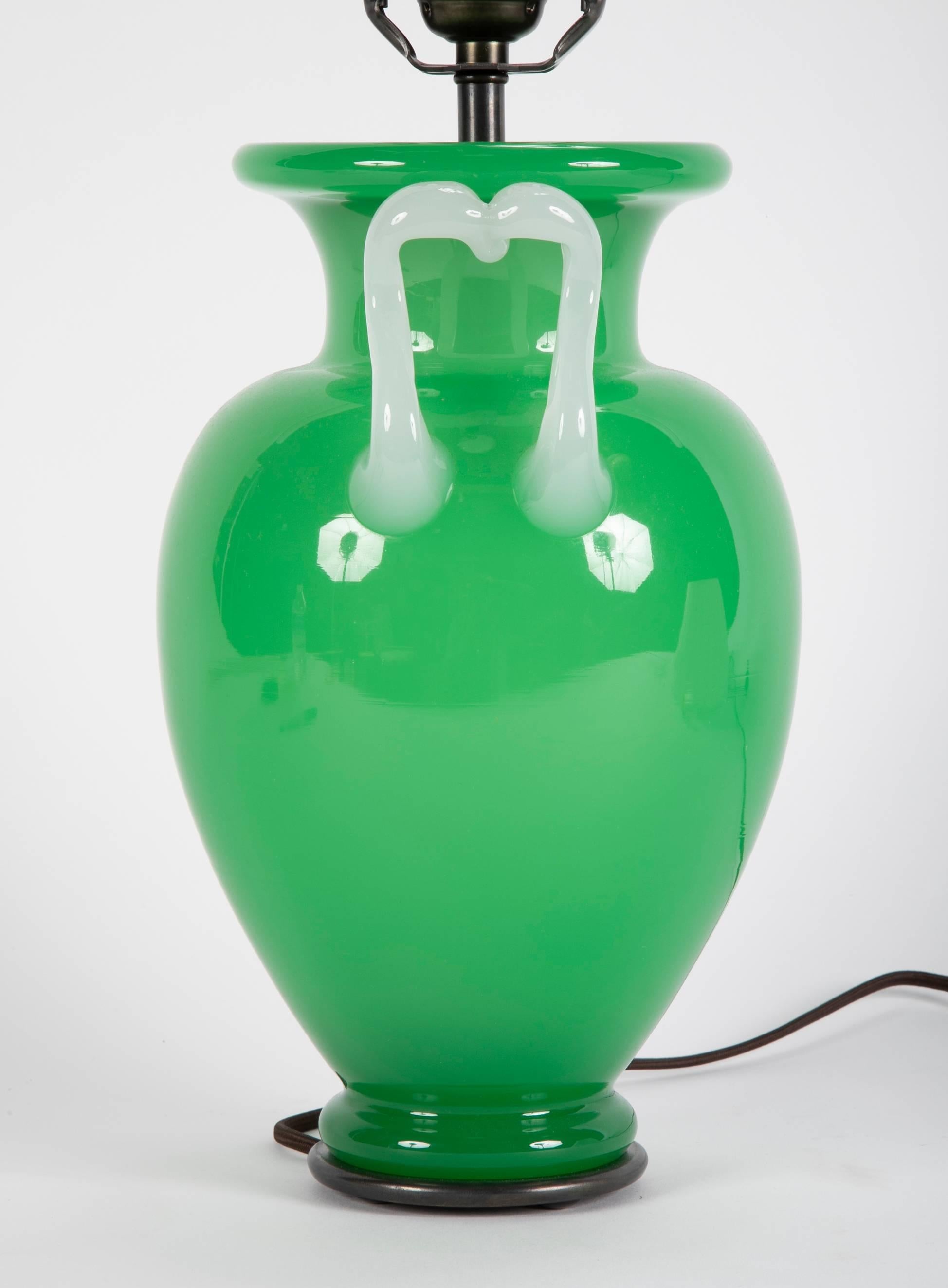 Mid-20th Century Steuben Glass Vase Now as Table Lamp For Sale
