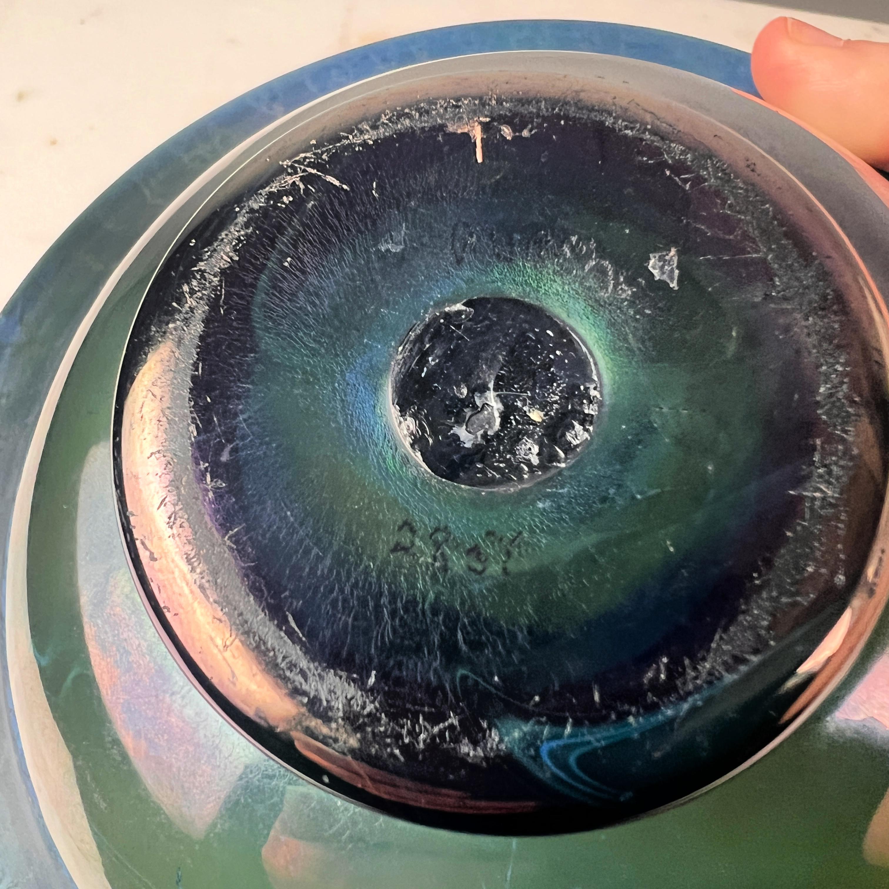 Vetro artistico Ciotola Steuben Glass Works Blue Aurene #2851 in vendita