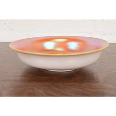 Steuben Gold Aurene on Calcite Large Iridescent Art Glass Fruit Bowl