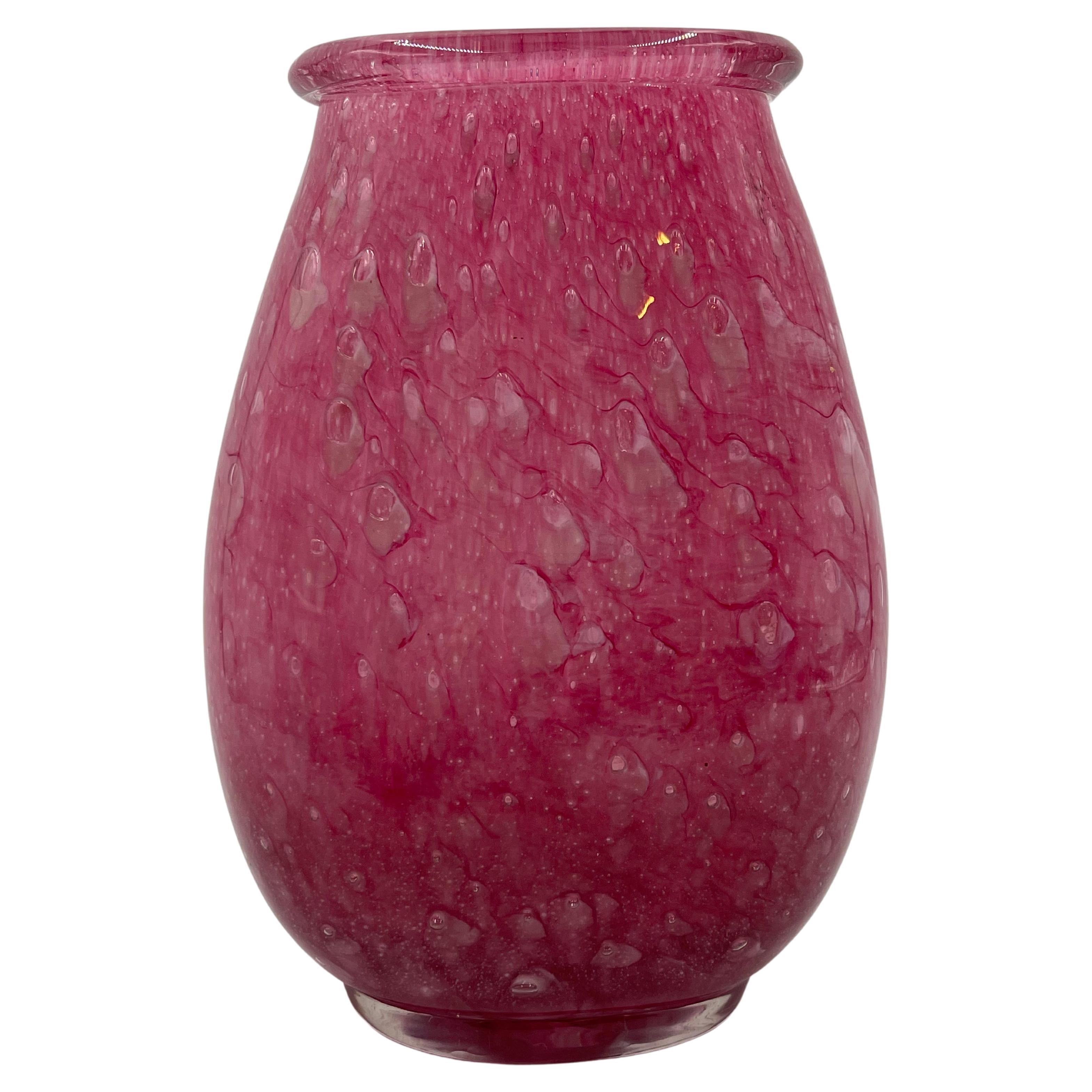 Steuben Gold Ruby Cluthra Glass Vase, Signed.  For Sale