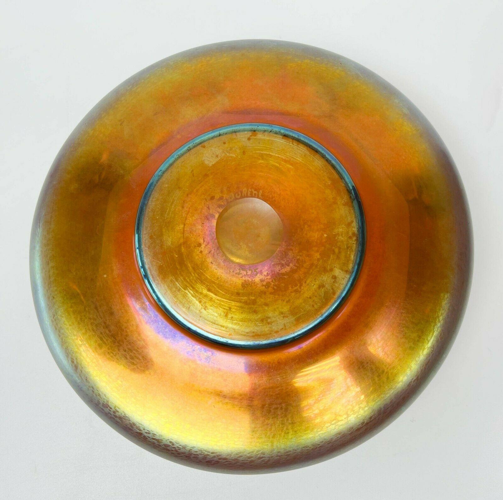 Buriné Bol en verre auréolé doré irisé Steuben #2775, début du 20ème siècle en vente