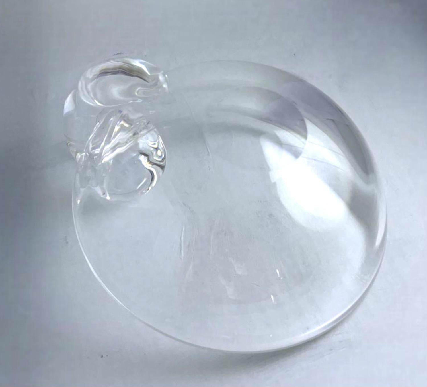 Women's or Men's Steuben Olive Dish by John Dreves in Clear Crystal, Signed For Sale