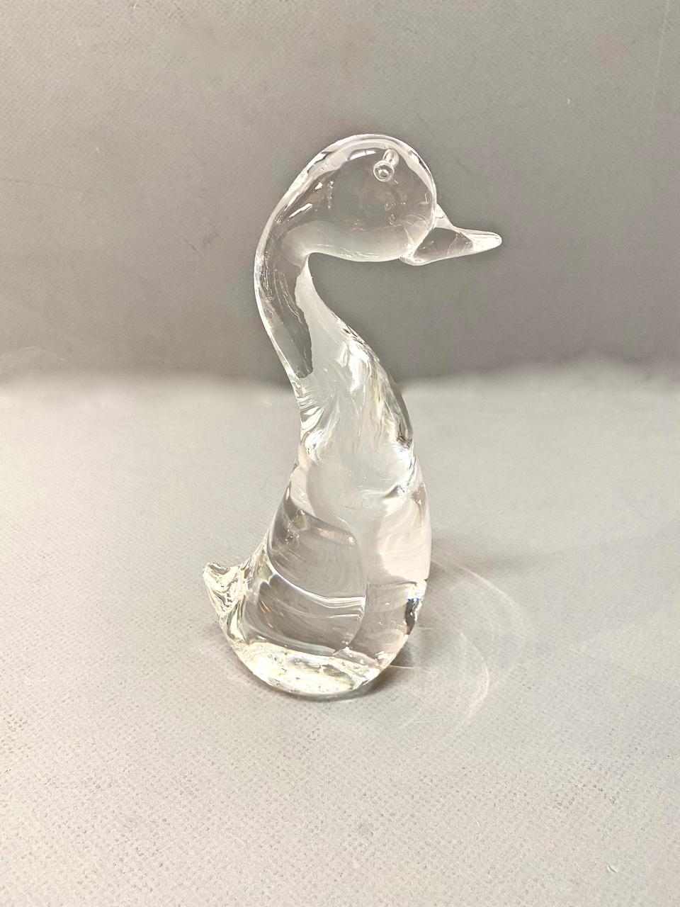 This is a charming Steuben mid-20th century representation of a duck or duckling. The duck is in overall condition and no faults were noted. Signed on bottom.