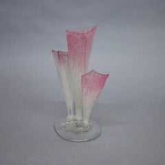 Steuben Rosaline Clutha Art Glass Stump Vase, circa 1930