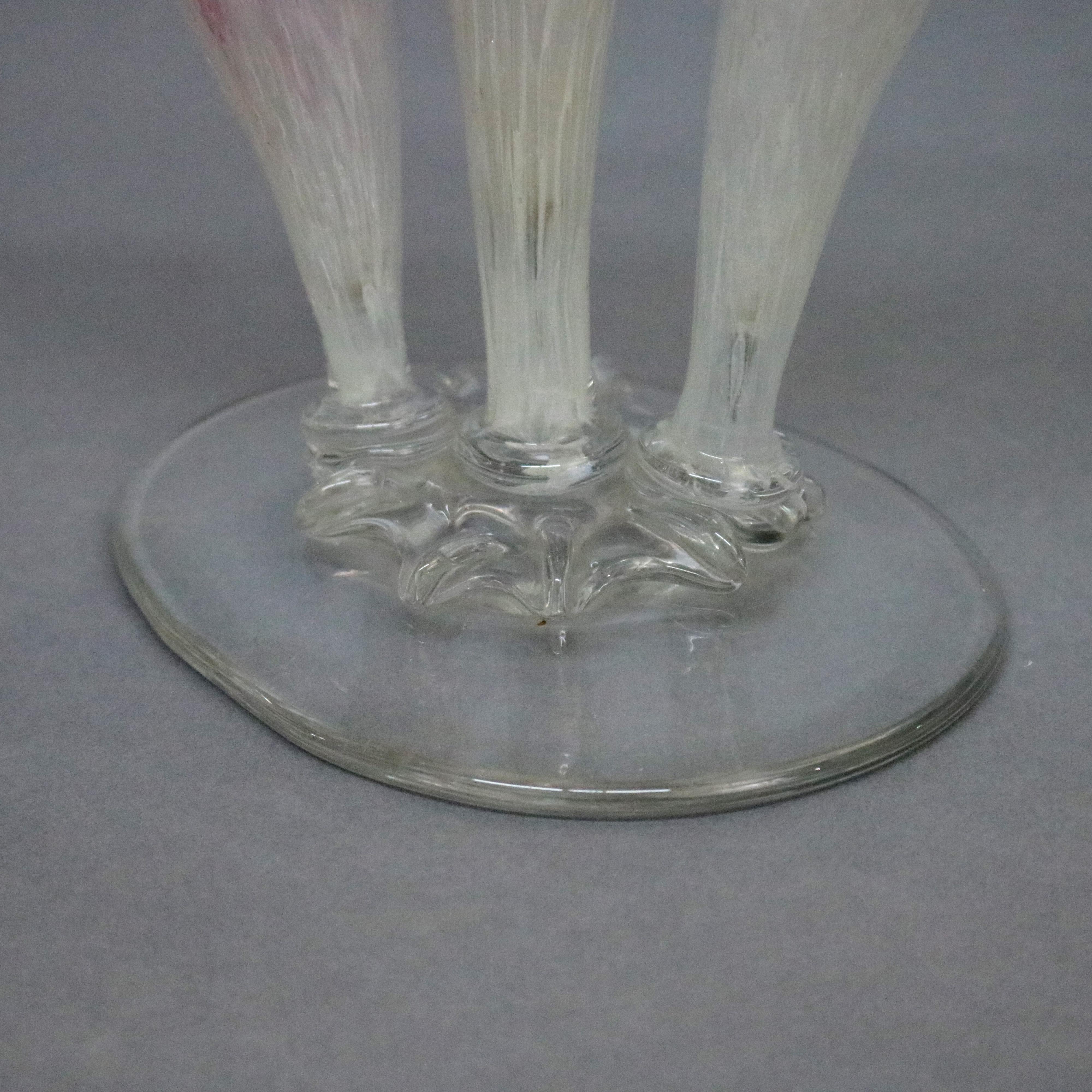 Hand-Crafted Steuben Rosaline Clutha Art Glass Stump Vase, circa 1930