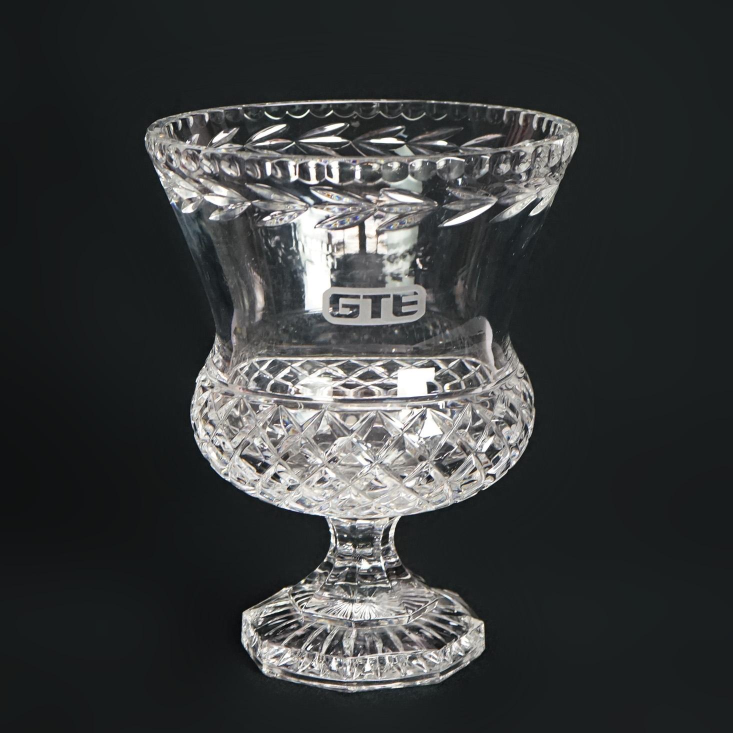 Steuben School Engraved Crystal GTE Trophy Award Cup Vase C1950 For Sale 1