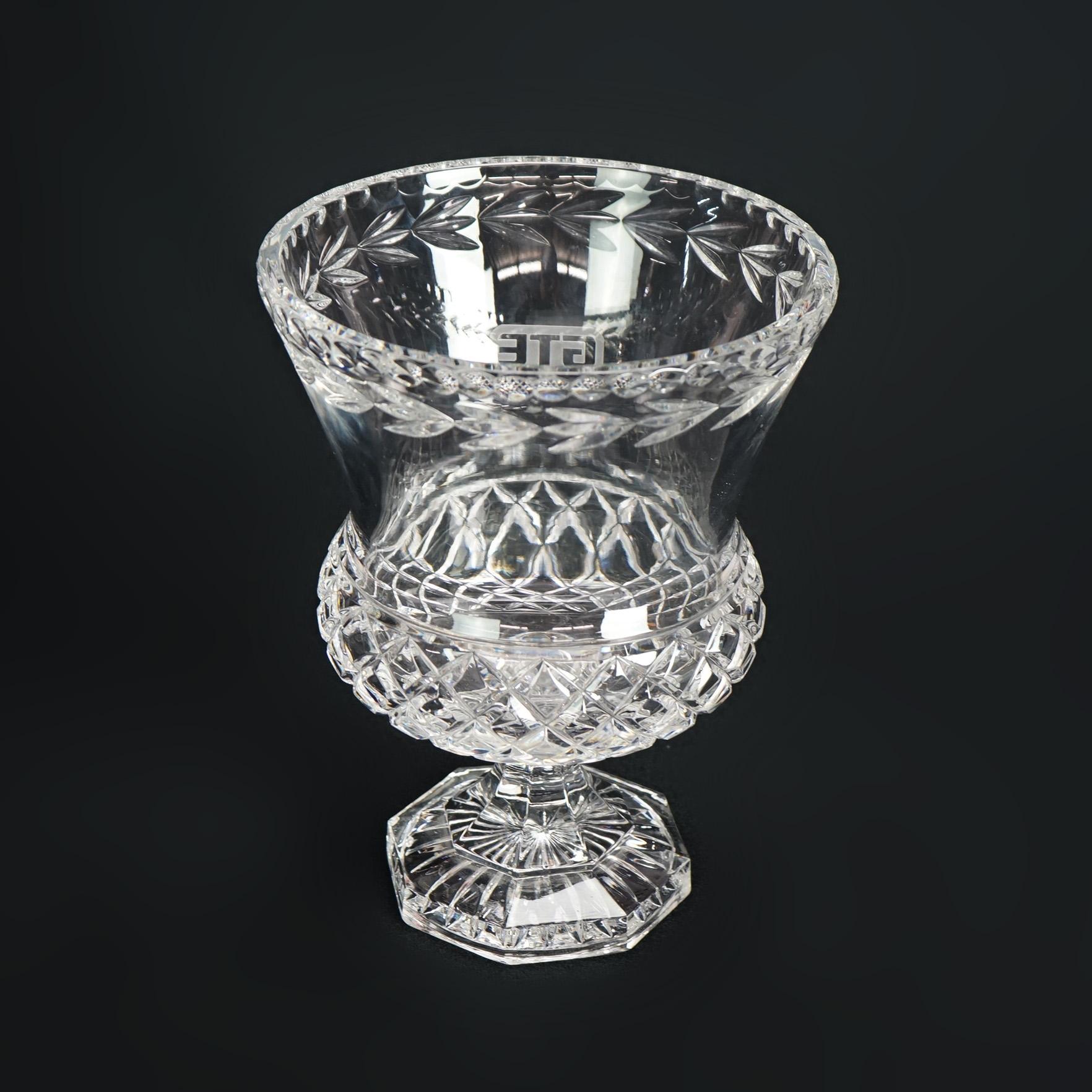 Steuben School Engraved Crystal GTE Trophy Award Cup Vase C1950 For Sale 2