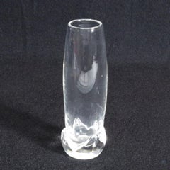 Steuben Signed Art Glass Modernist Floral Form Bud Vase, Signed