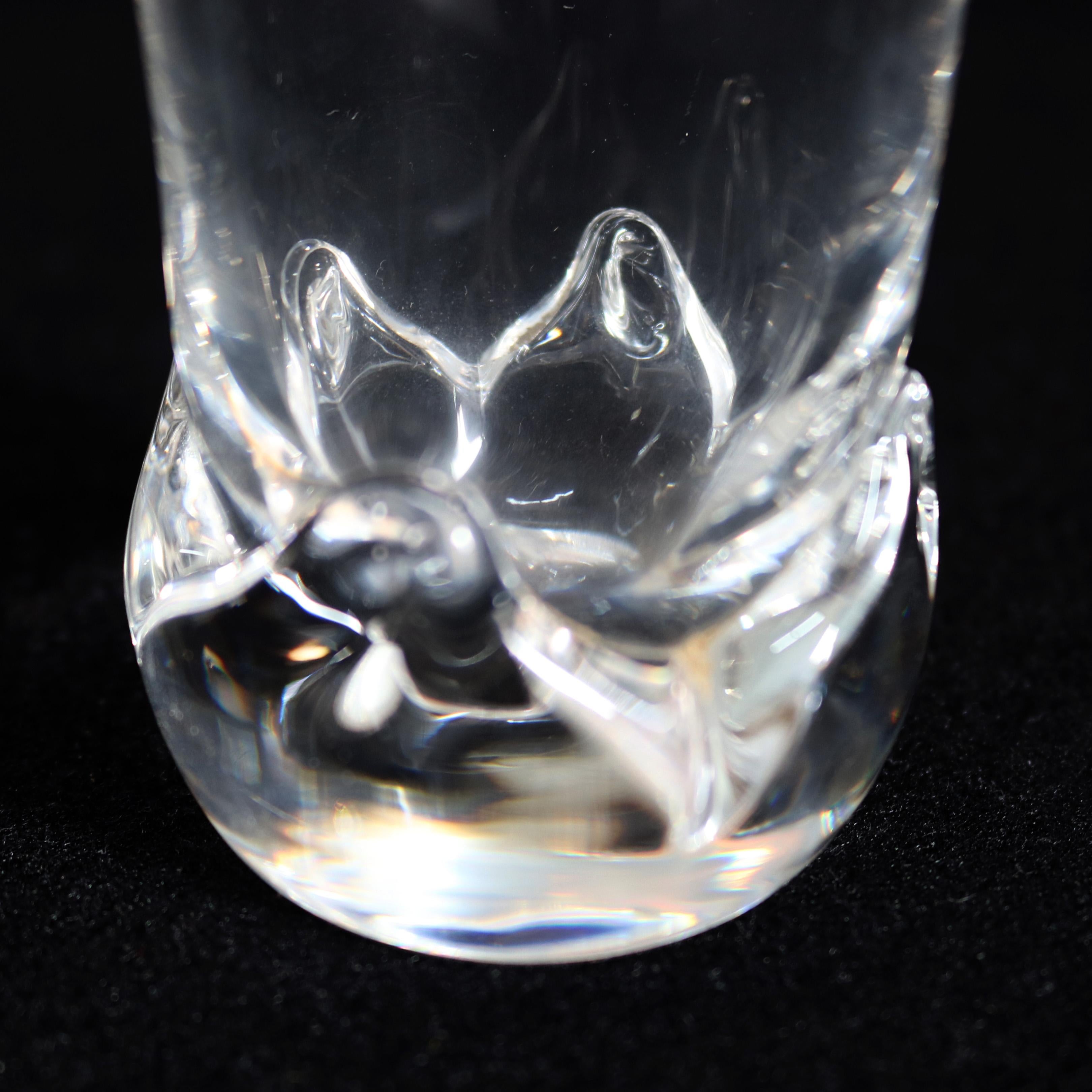 Mid-Century Modern Steuben Signed Art Glass Modernist Floral Form Bud Vase, Signed