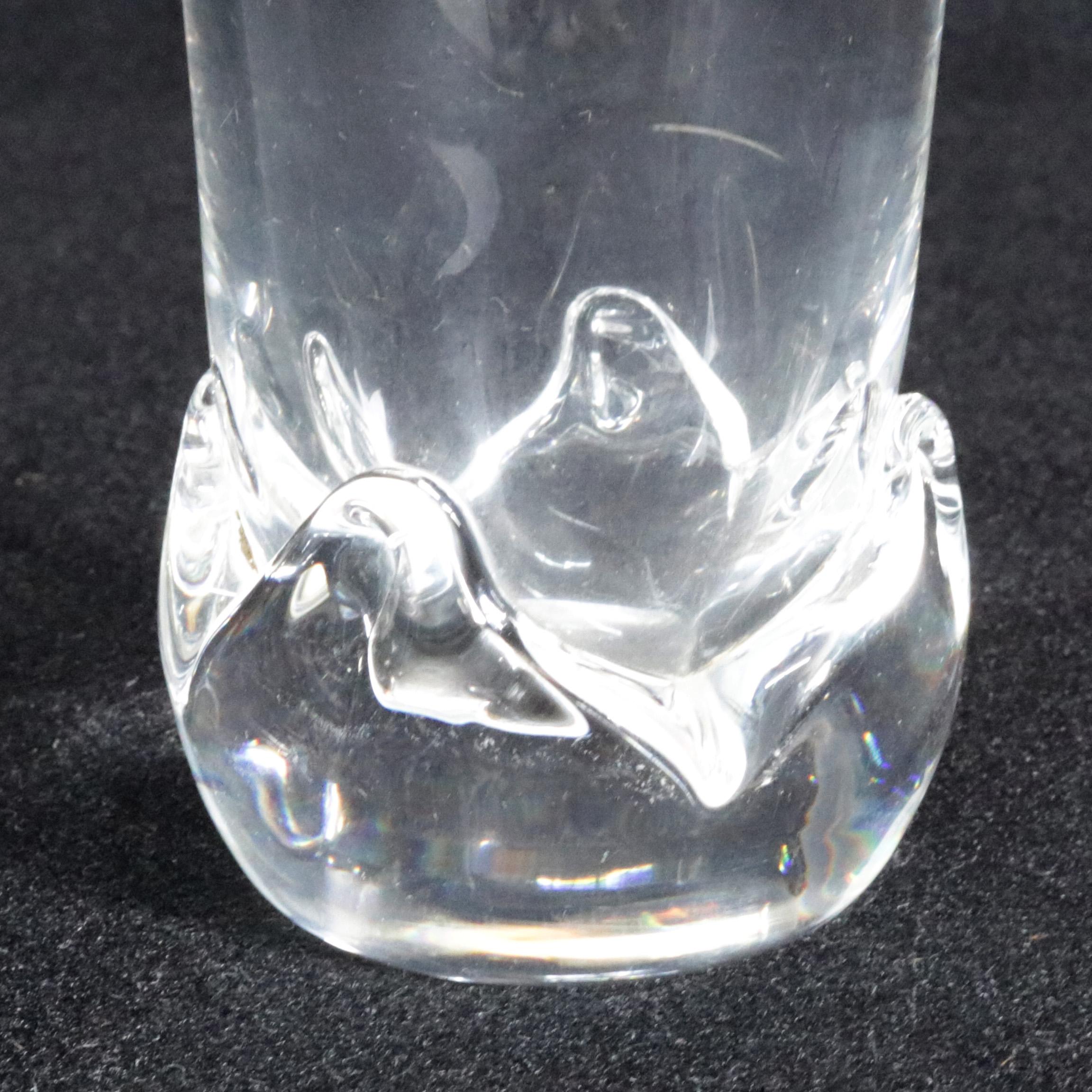 American Steuben Signed Art Glass Modernist Floral Form Bud Vase, Signed