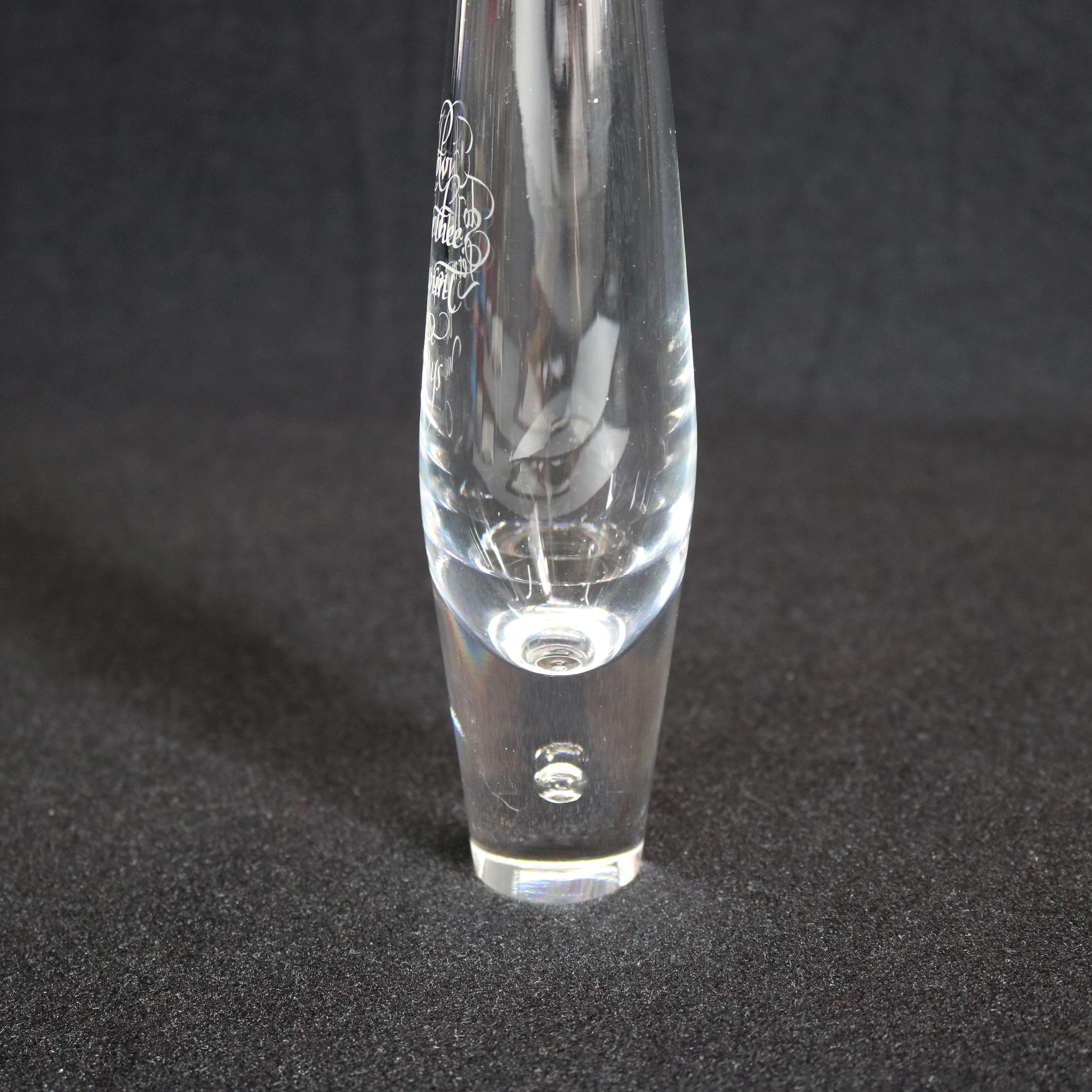American Steuben Signed Art Glass Modernist 