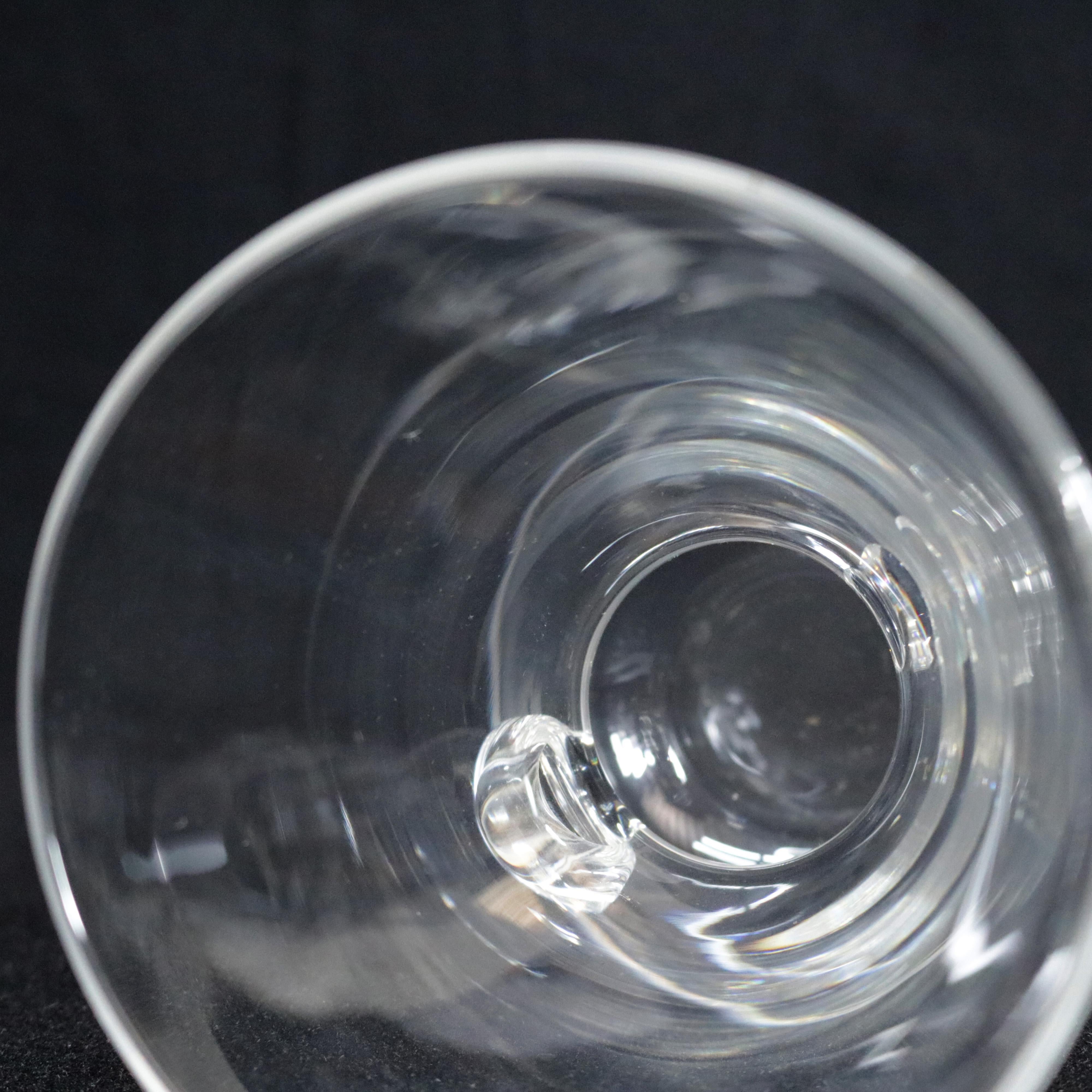 Mid-Century Modern Steuben Signed Art Glass Modernist Pinched Dot Flared Signet Vase by David Hills