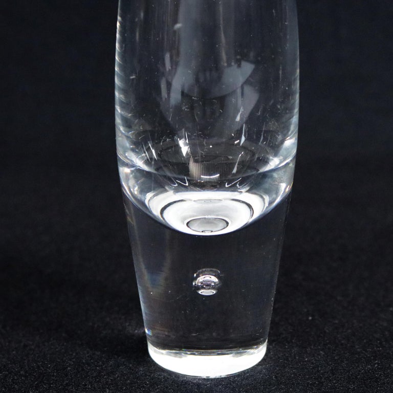 Steuben Signed Art Glass Modernist Teardrop Bud Vase By David