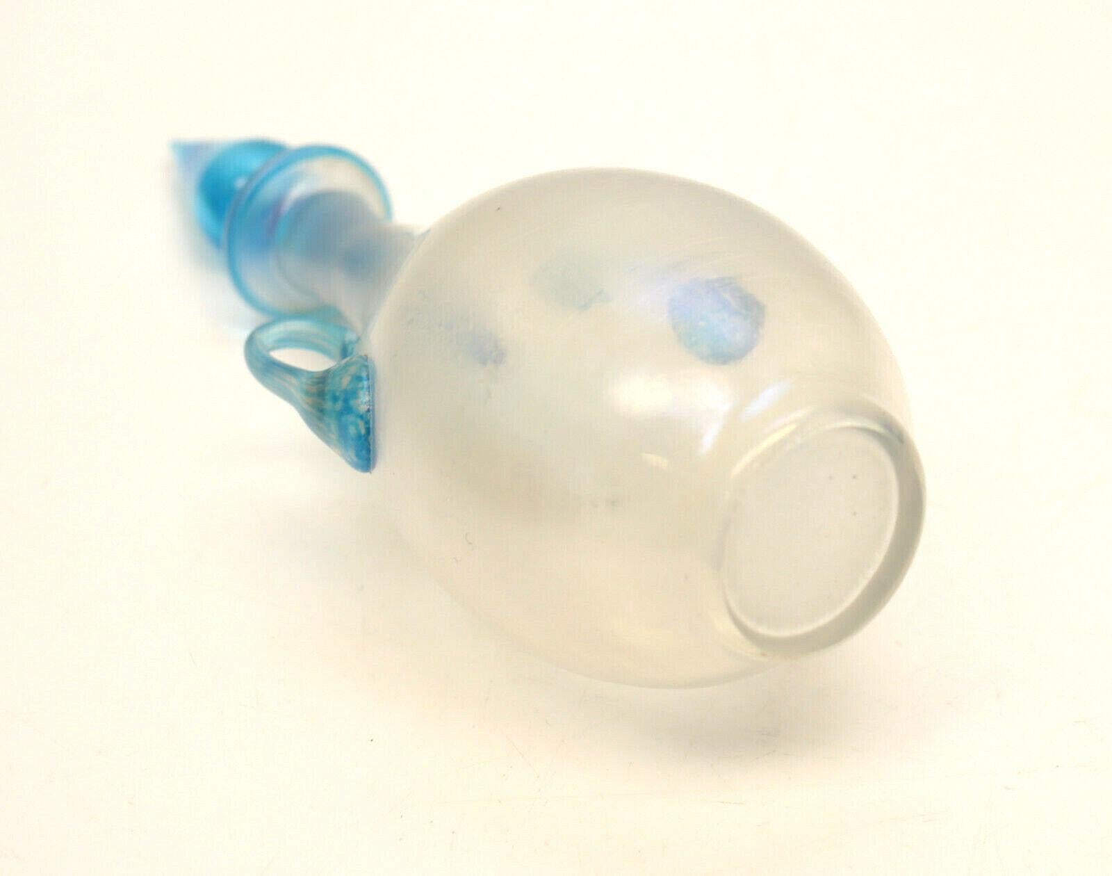 20th Century Steuben Silk Glass Perfume Bottle with Handles & Celeste Blue Stopper #3048 For Sale