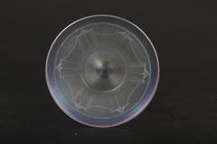 Steuben Sterling Silver-Rimmed Engraved Verre de Soie Iridescent Vase