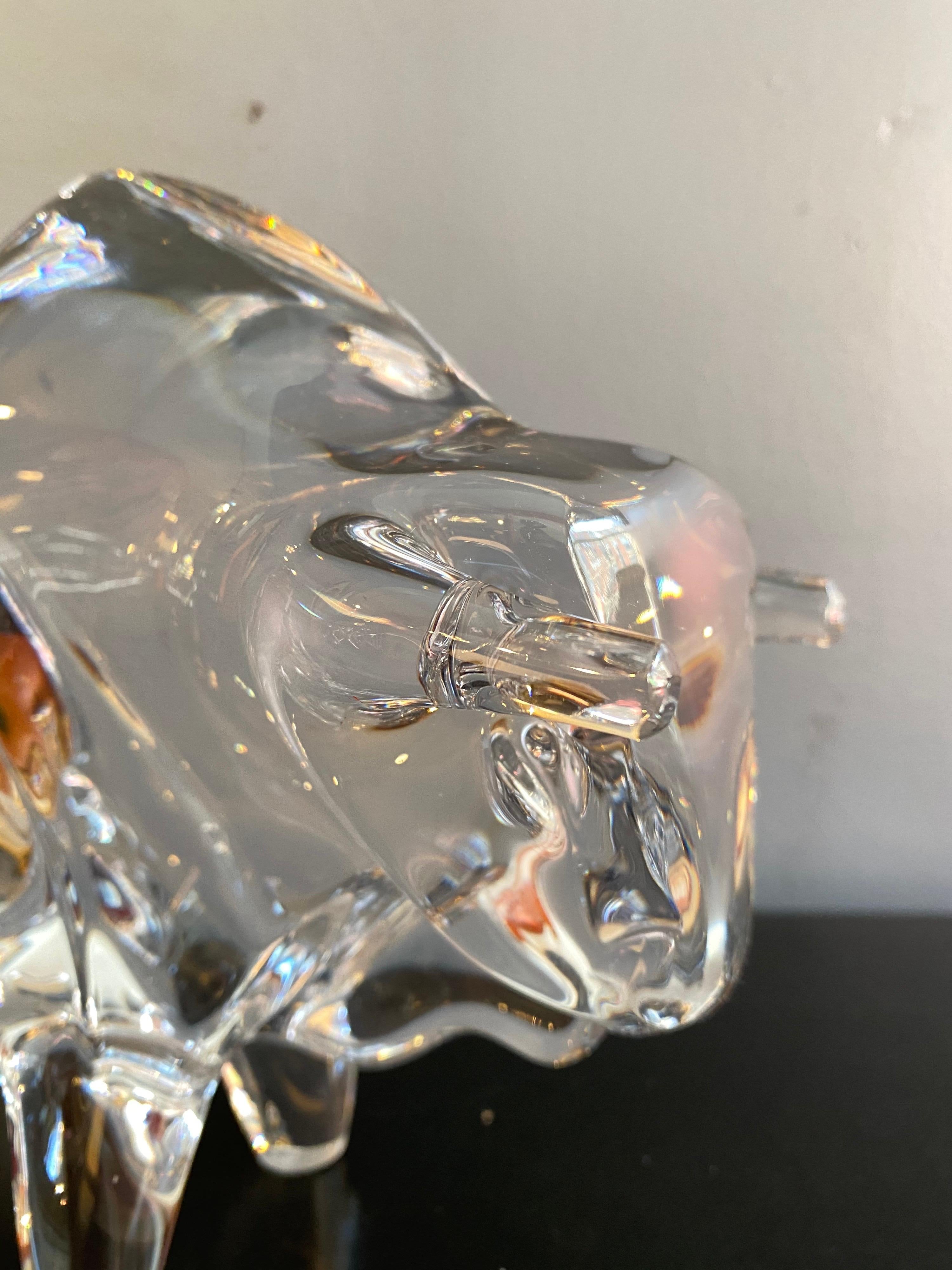 Steuben Style Glass Buffalo In Good Condition In Philadelphia, PA