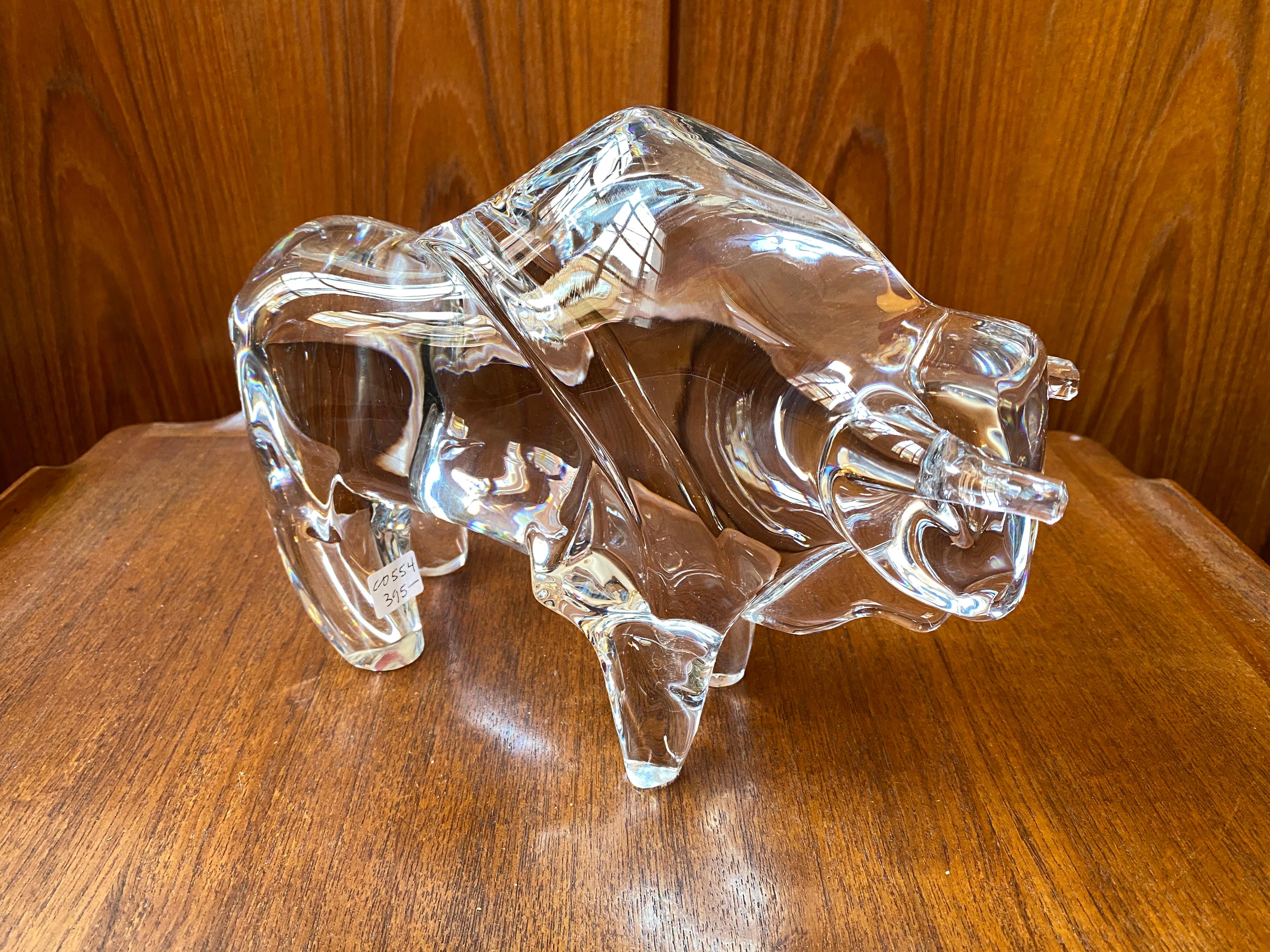 Steuben Style Glass Buffalo 1