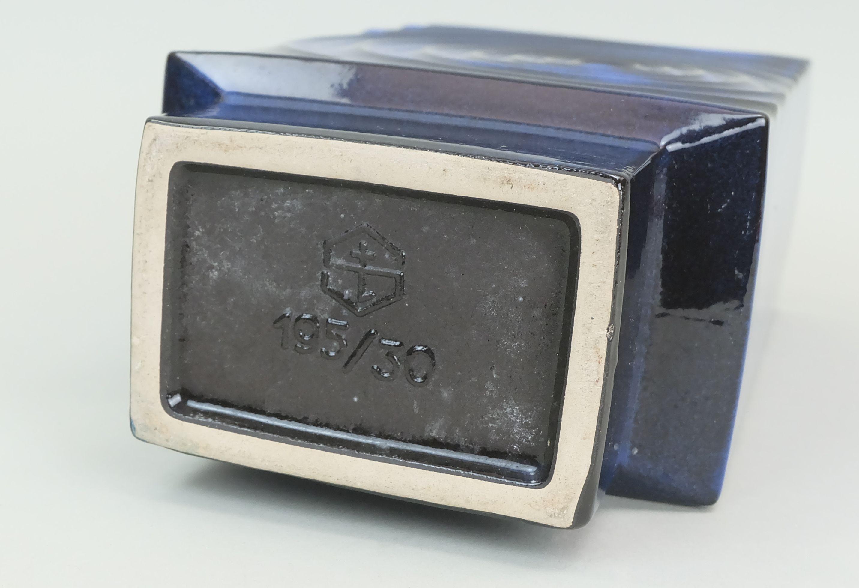 steuler cari zalloni keramikvase zyklon dekor blau modell 195/30 op art design im Angebot 4