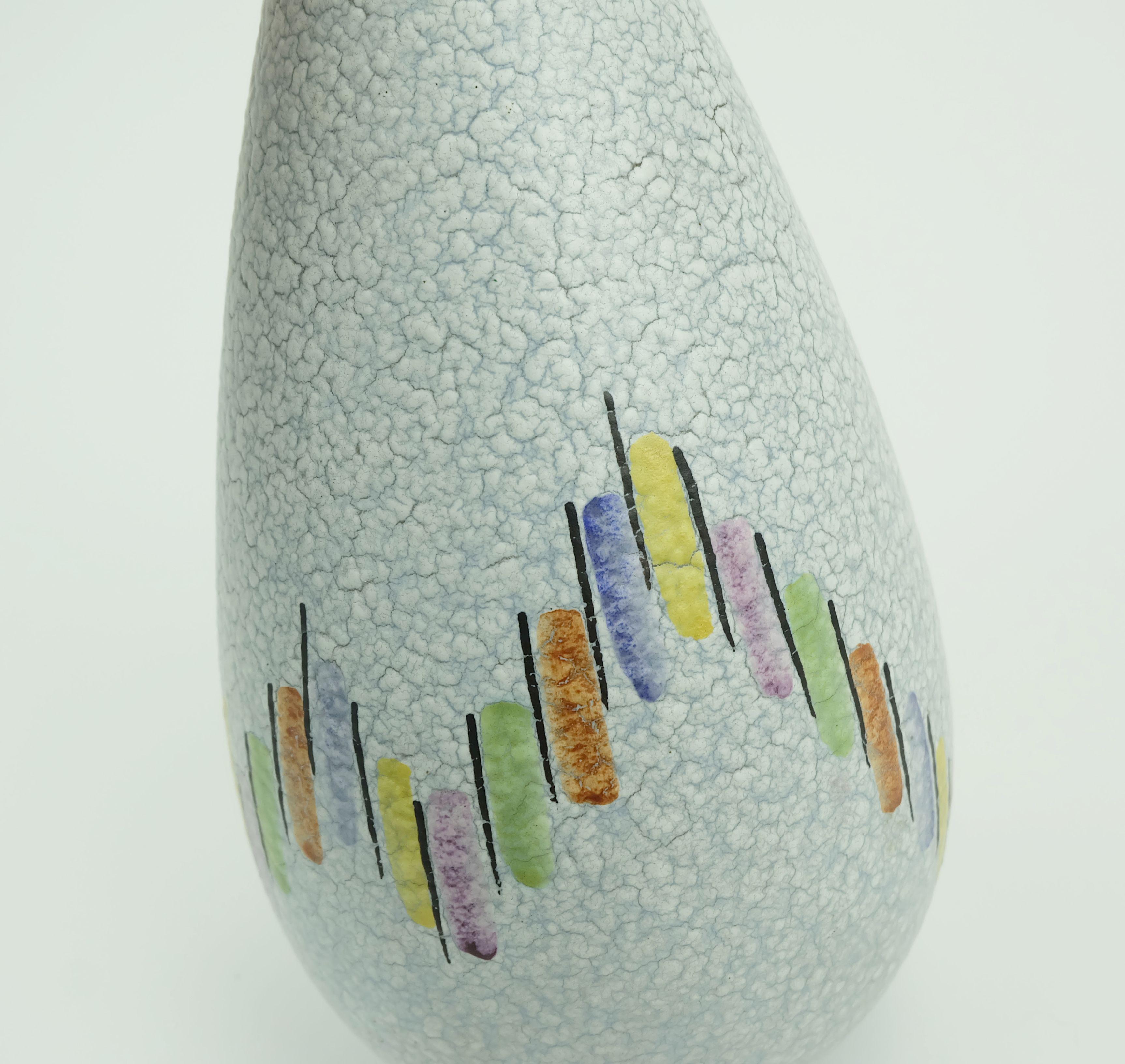 Steuler Mitte des Jahrhunderts moderne Keramik VASE 1950er Jahre Tropf Glasur buntes Muster im Angebot 4