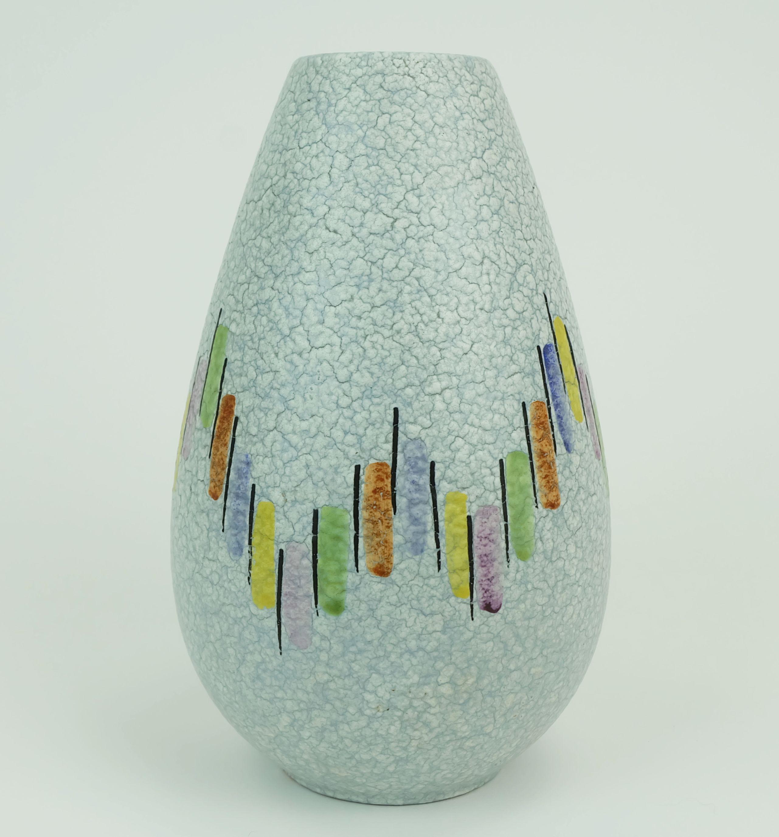 Steuler Mitte des Jahrhunderts moderne Keramik VASE 1950er Jahre Tropf Glasur buntes Muster (Deutsch) im Angebot