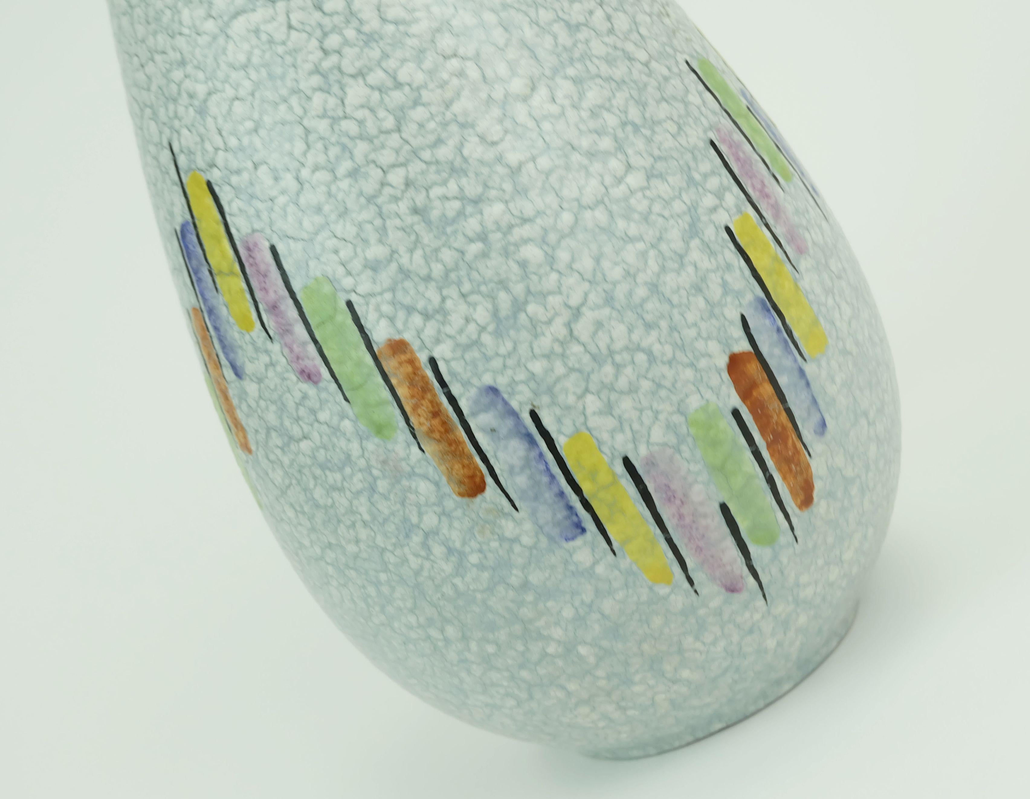 Steuler Mitte des Jahrhunderts moderne Keramik VASE 1950er Jahre Tropf Glasur buntes Muster (Mitte des 20. Jahrhunderts) im Angebot