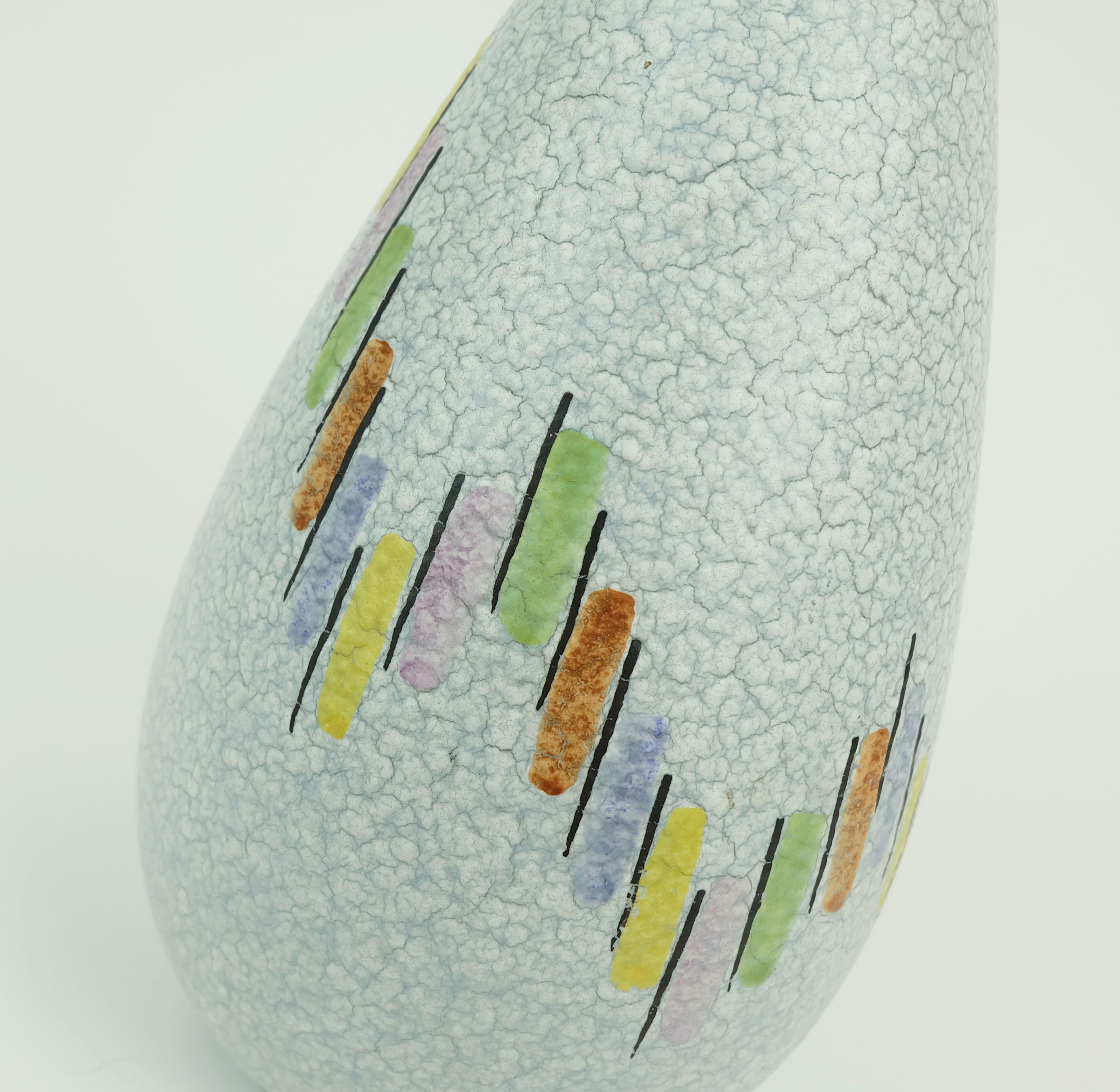 Steuler Mitte des Jahrhunderts moderne Keramik VASE 1950er Jahre Tropf Glasur buntes Muster im Angebot 2