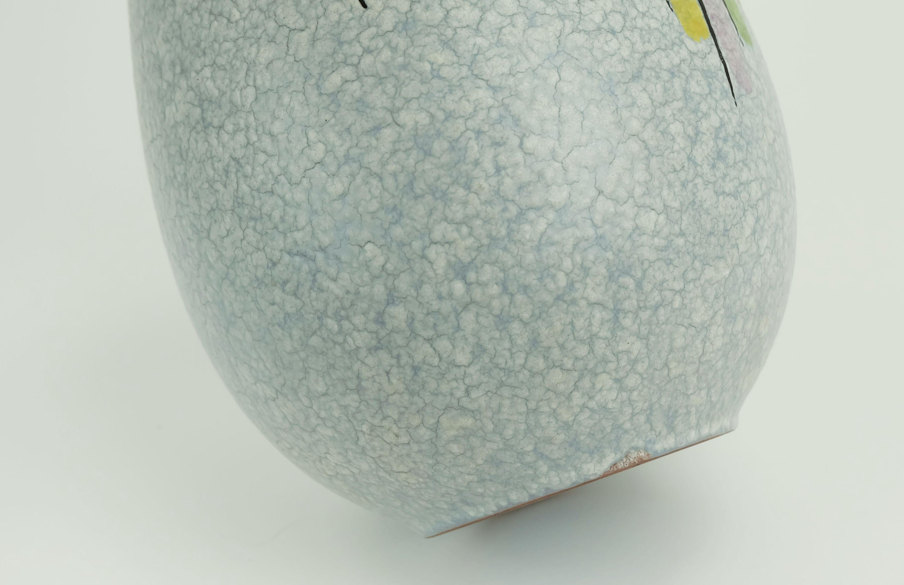Steuler Mitte des Jahrhunderts moderne Keramik VASE 1950er Jahre Tropf Glasur buntes Muster im Angebot 3