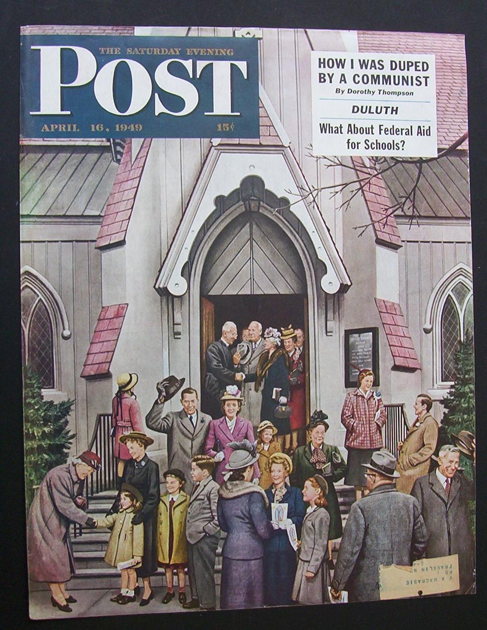 Signed lower left by Artist

The Saturday Evening Post cover, April 16, 1949