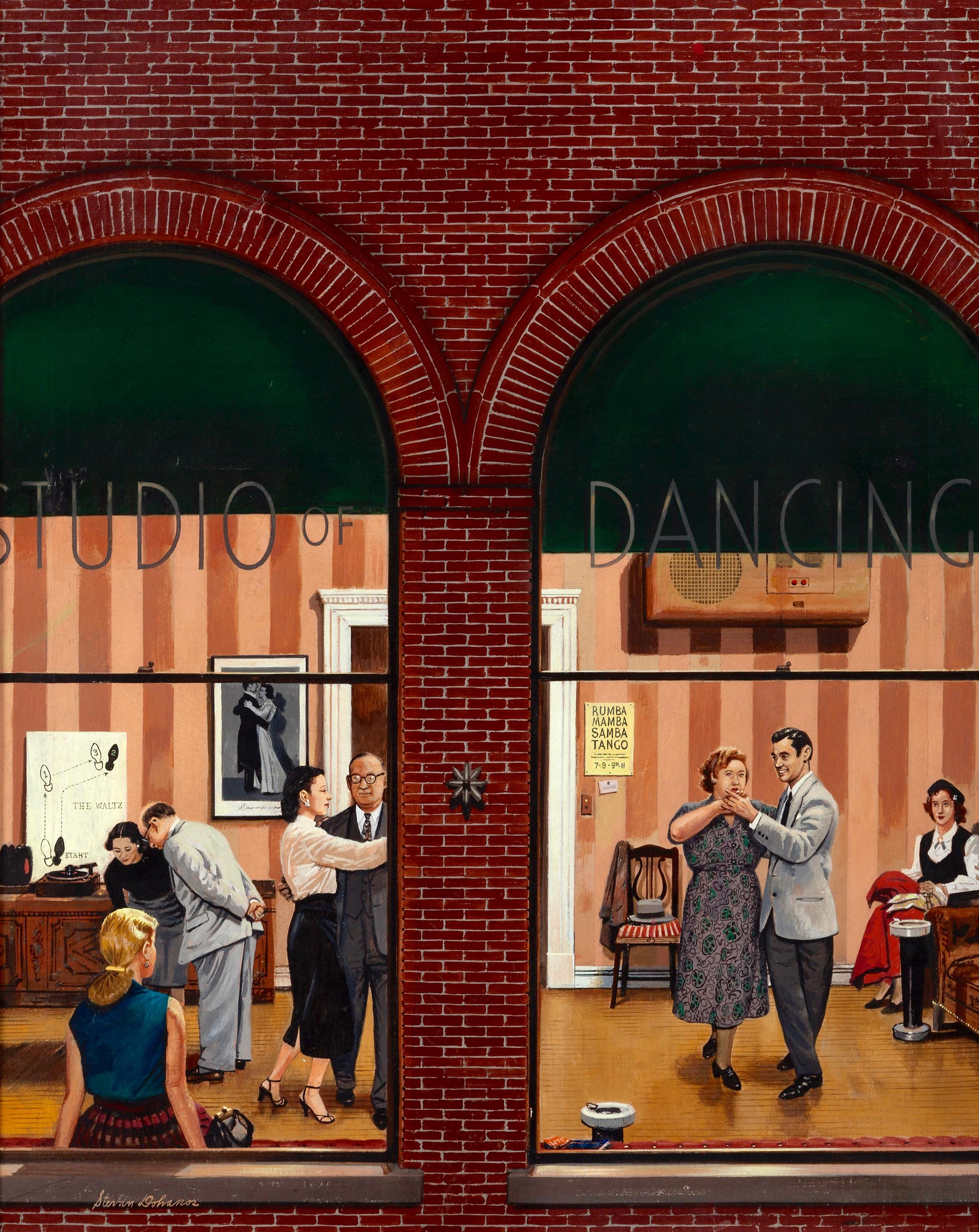 Stevan Dohanos Figurative Painting - Dancing Class, Saturday Evening Post Cover, 1952