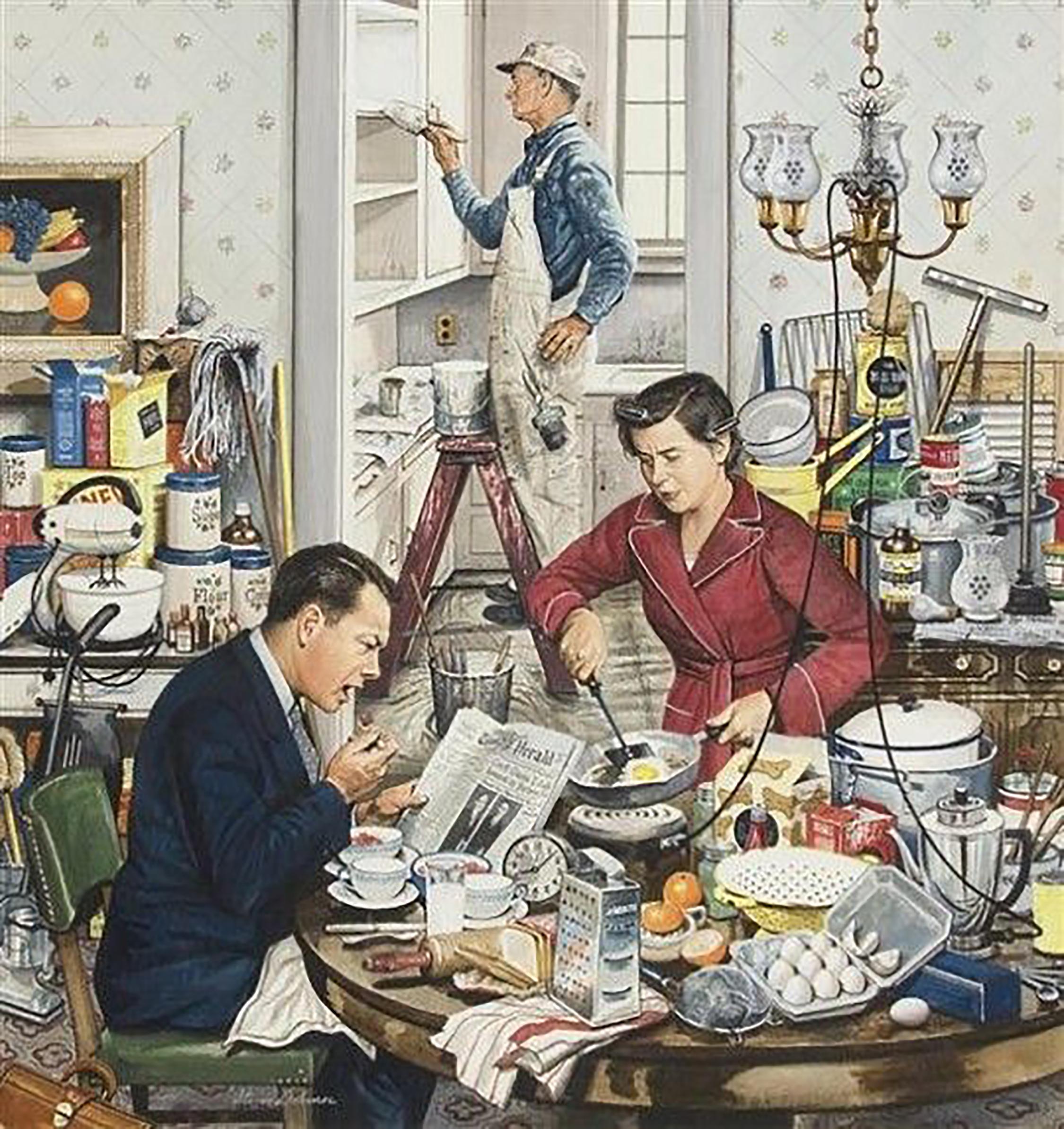 Stevan Dohanos Interior Painting - Home Improvement, Saturday Evening Post Cover