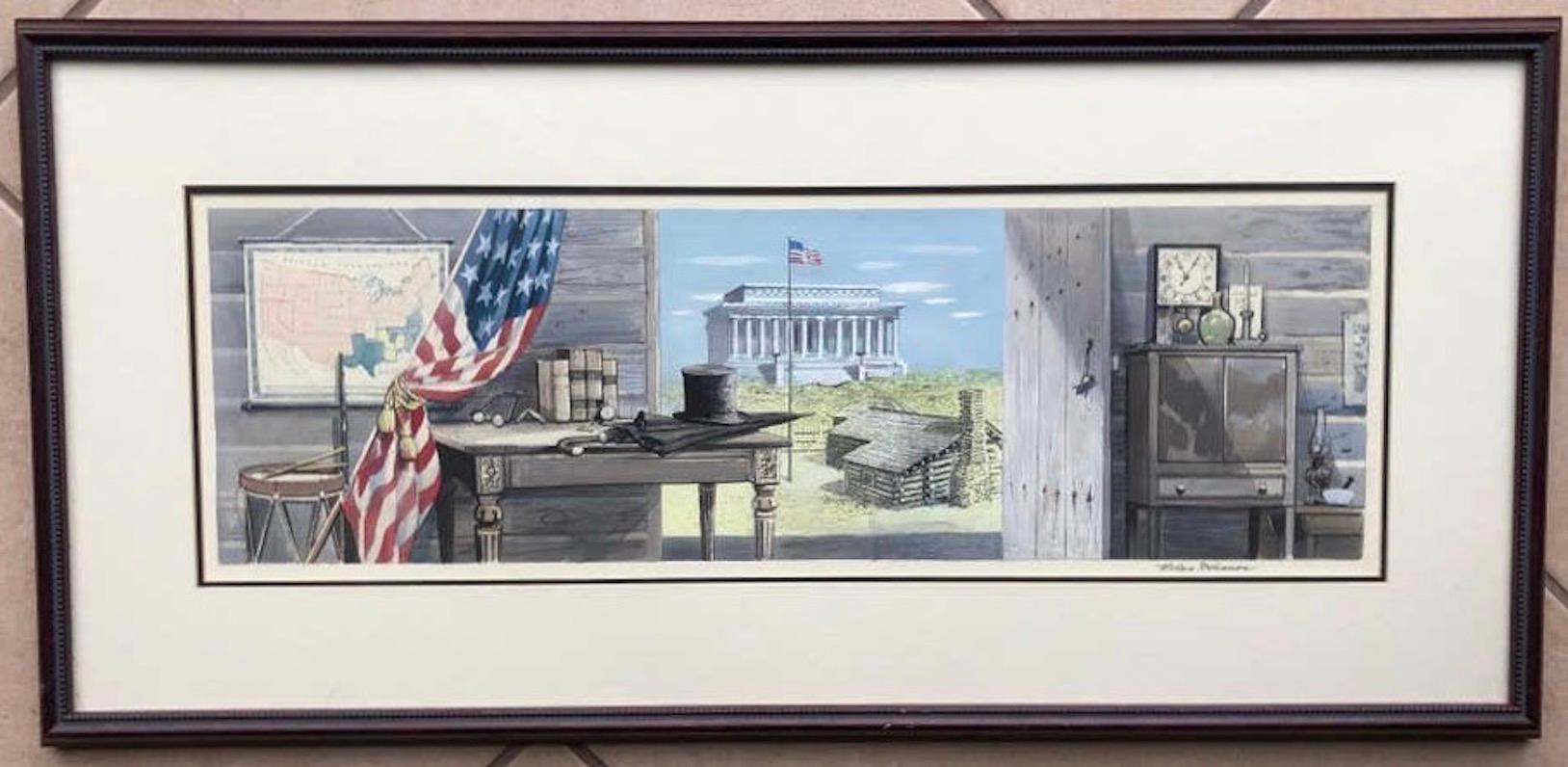 Stevan Dohanos : 1907-1994. Peintre et illustrateur américain très important. Il a atteint un record de vente aux enchères de plus de 200 000 $ il y a à peine 2 mois. Il s'est vendu beaucoup plus cher par l'intermédiaire de galeries. Cet hommage à