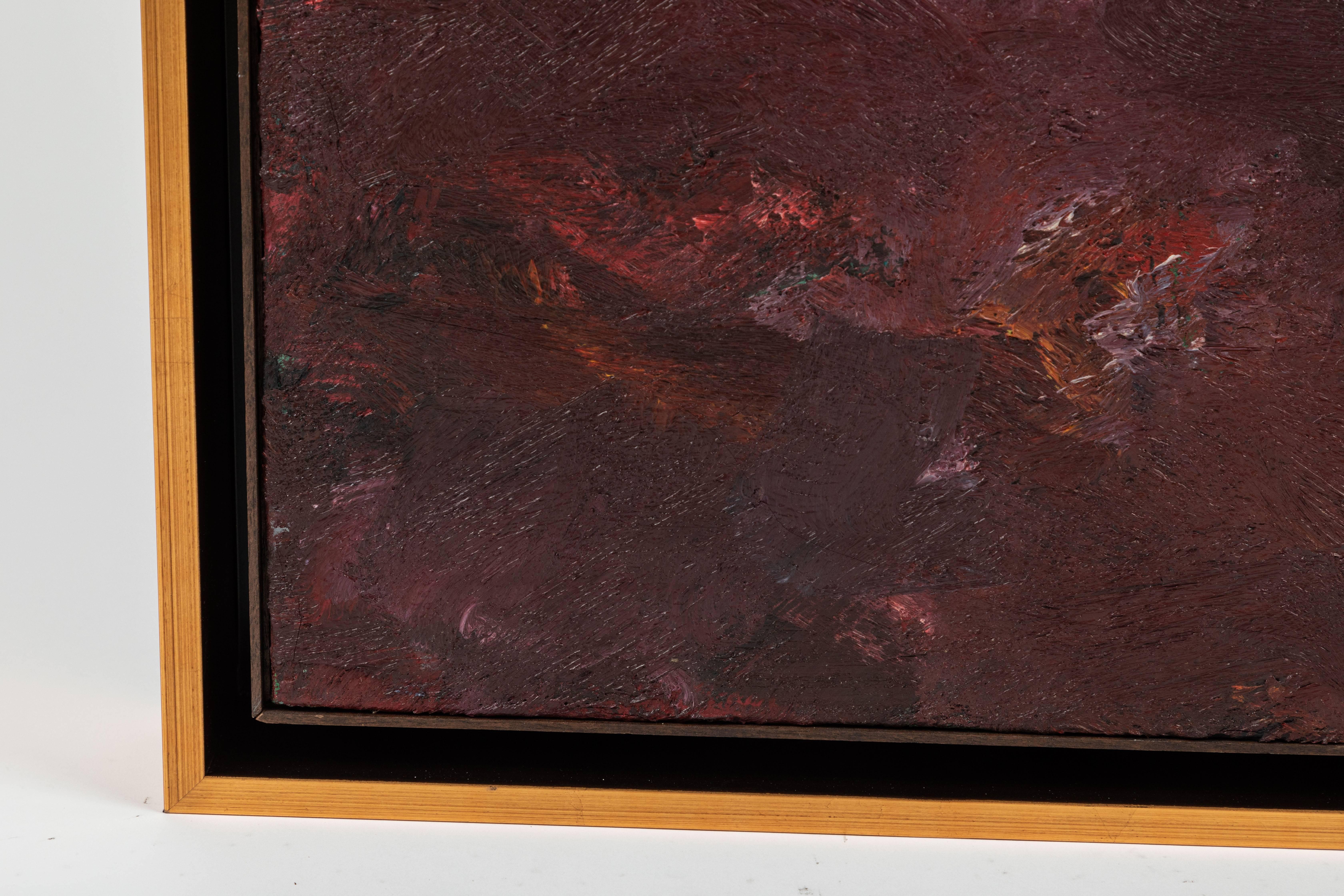 Peinture à l'huile abstraite moderne encadrée de Stevan Kissel en vente 2