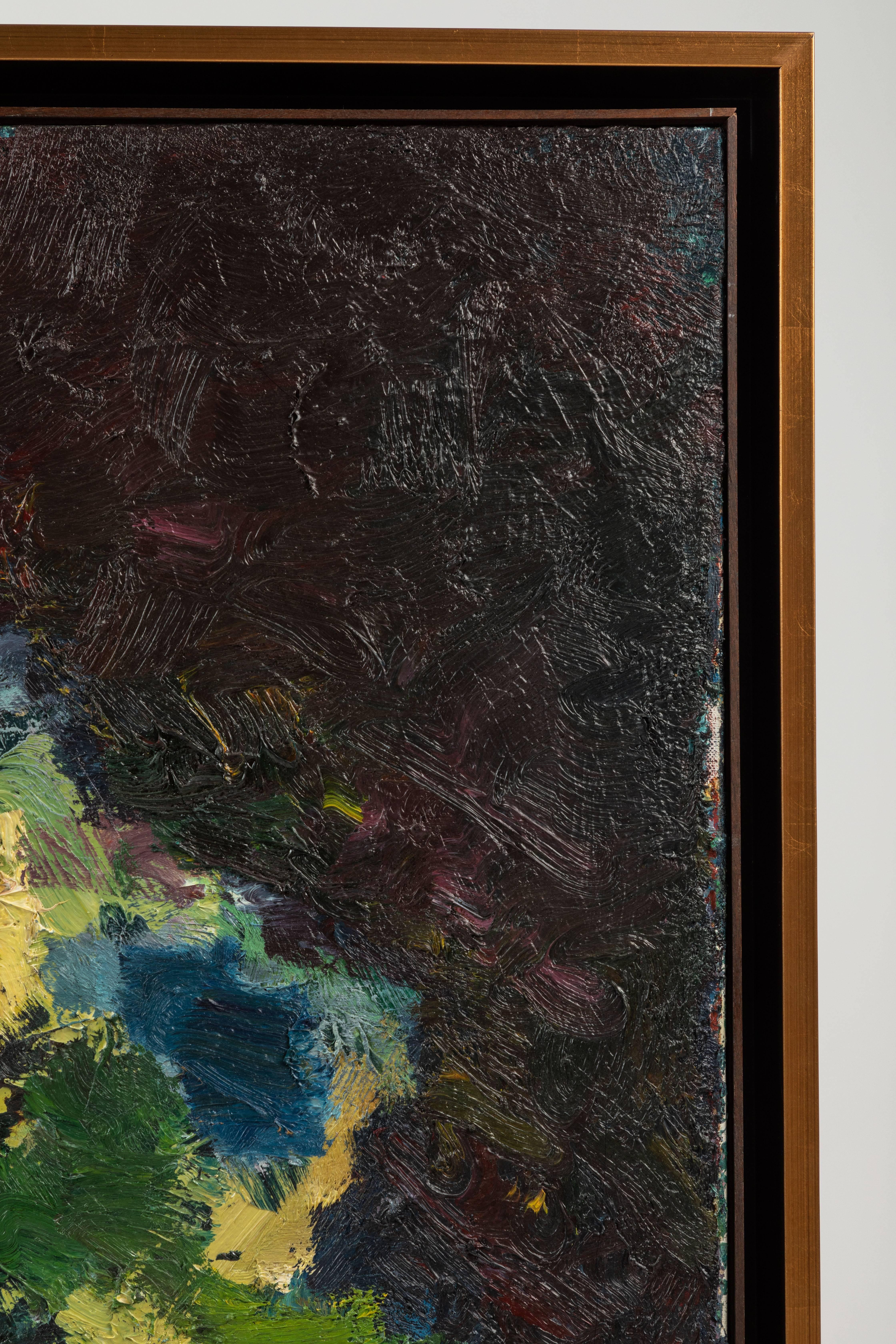 Peinture à l'huile abstraite moderne encadrée de Stevan Kissel en vente 4