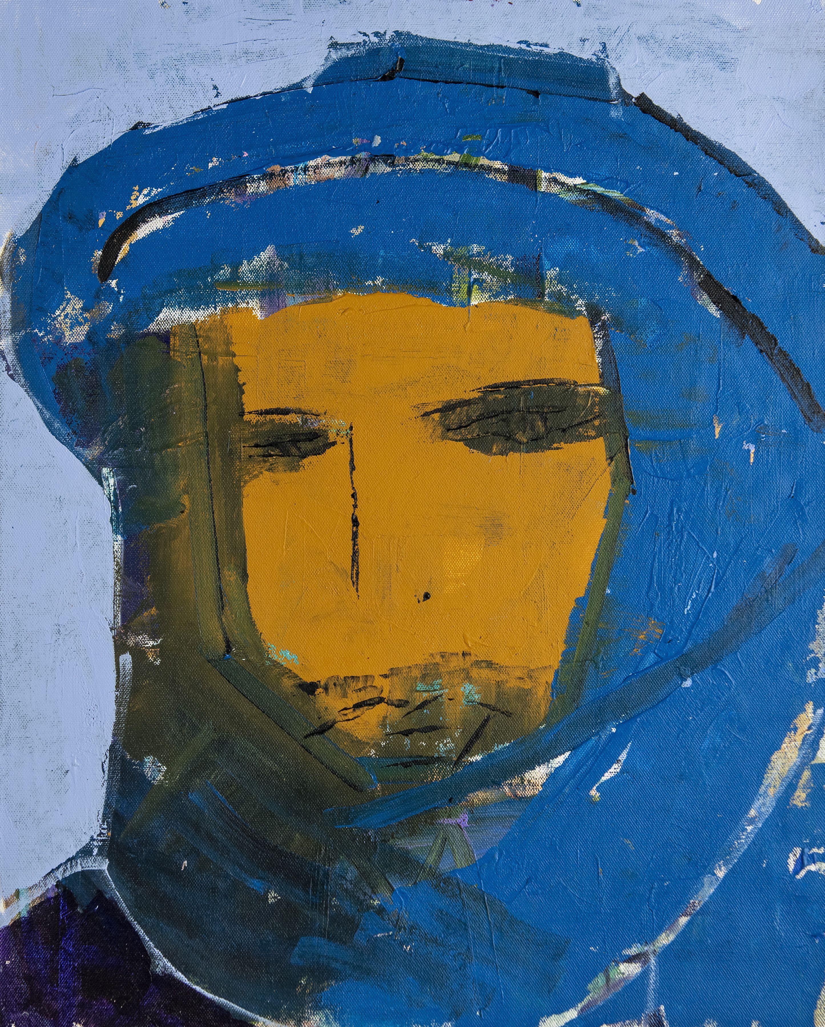 This work is part of a series of portraits of friends/strangers painted after an extended stay in Morocco.  The work is typical of the artist's expressionist style and was part of the show he was working on when he died. It demonstrates the