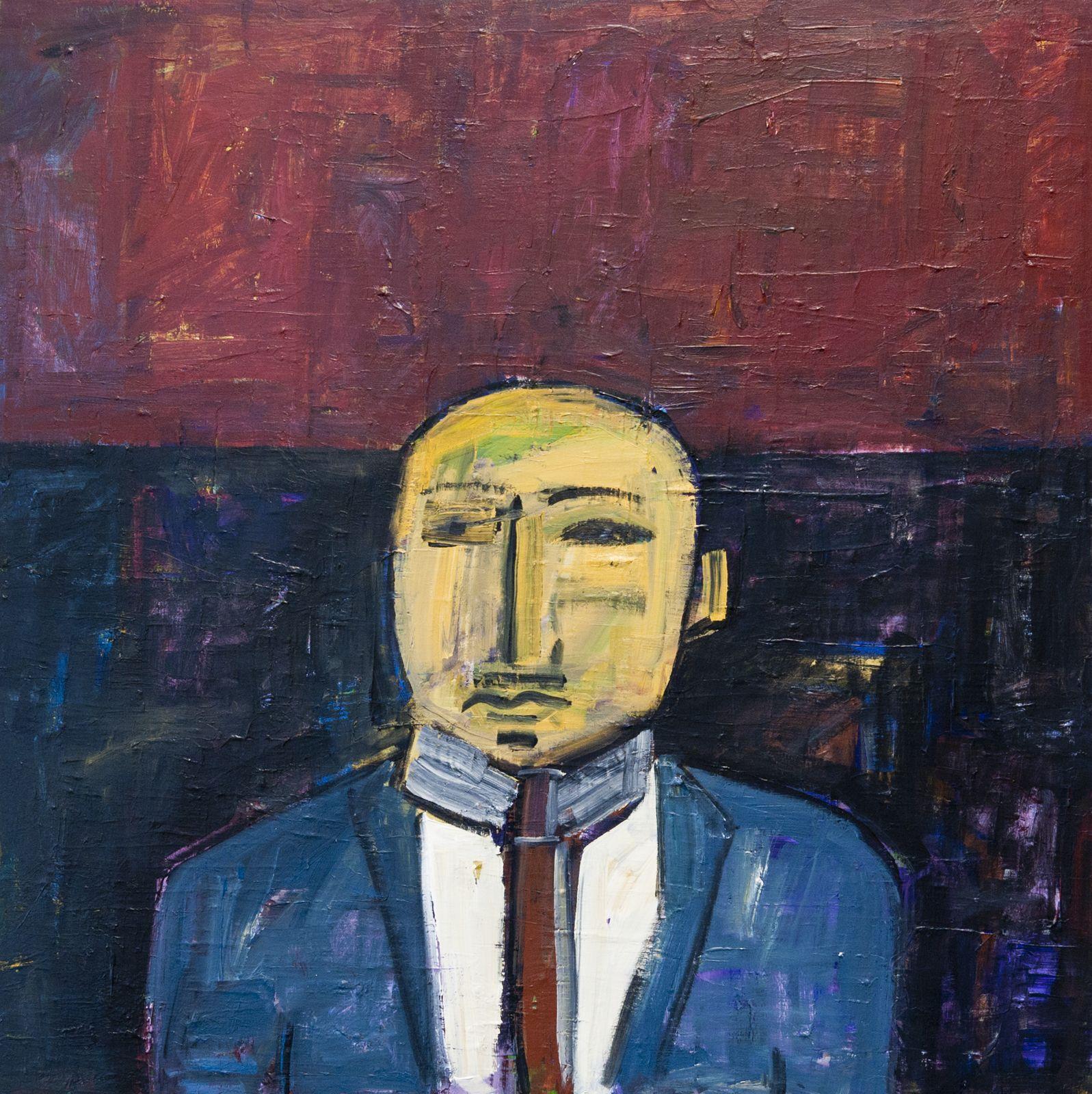 This work is part of a series of portraits of friends/strangers painted after one of many extended stay in Paris.  The work is typical of the artist's expressionist style. :: Painting :: Contemporary :: This piece comes with an official certificate