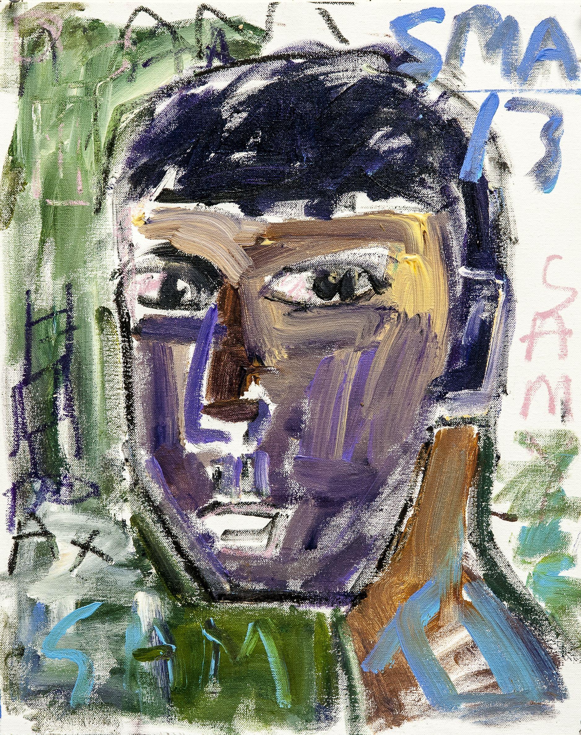 Ritratti di Parigi: Sami, Pittura, Acrilico su tela - Painting di Steve Alderton