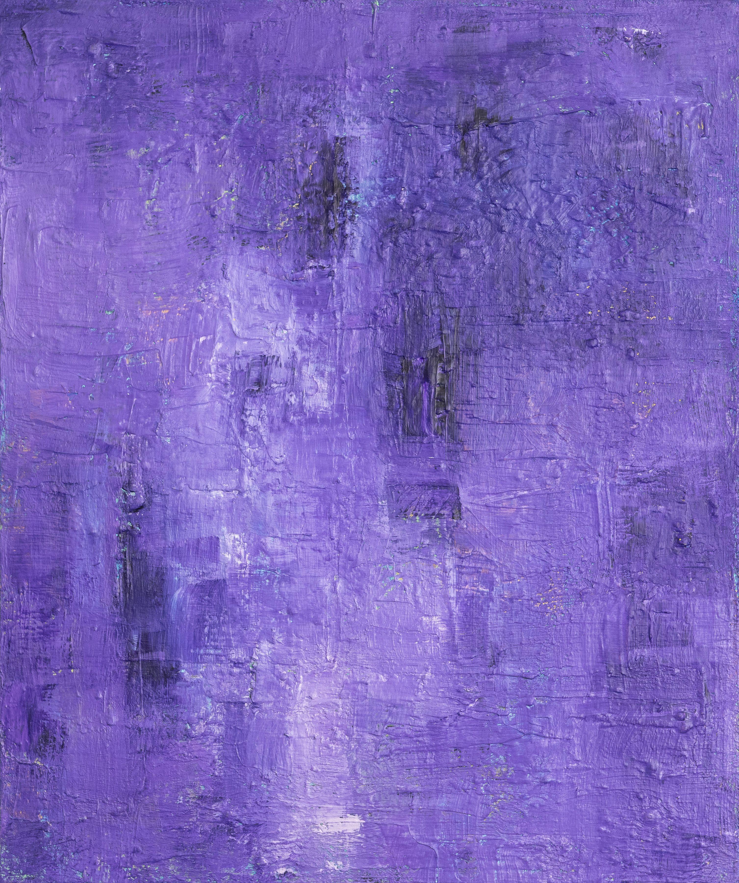 Rain violet, peinture, acrylique sur toile - Painting de Steve Alderton