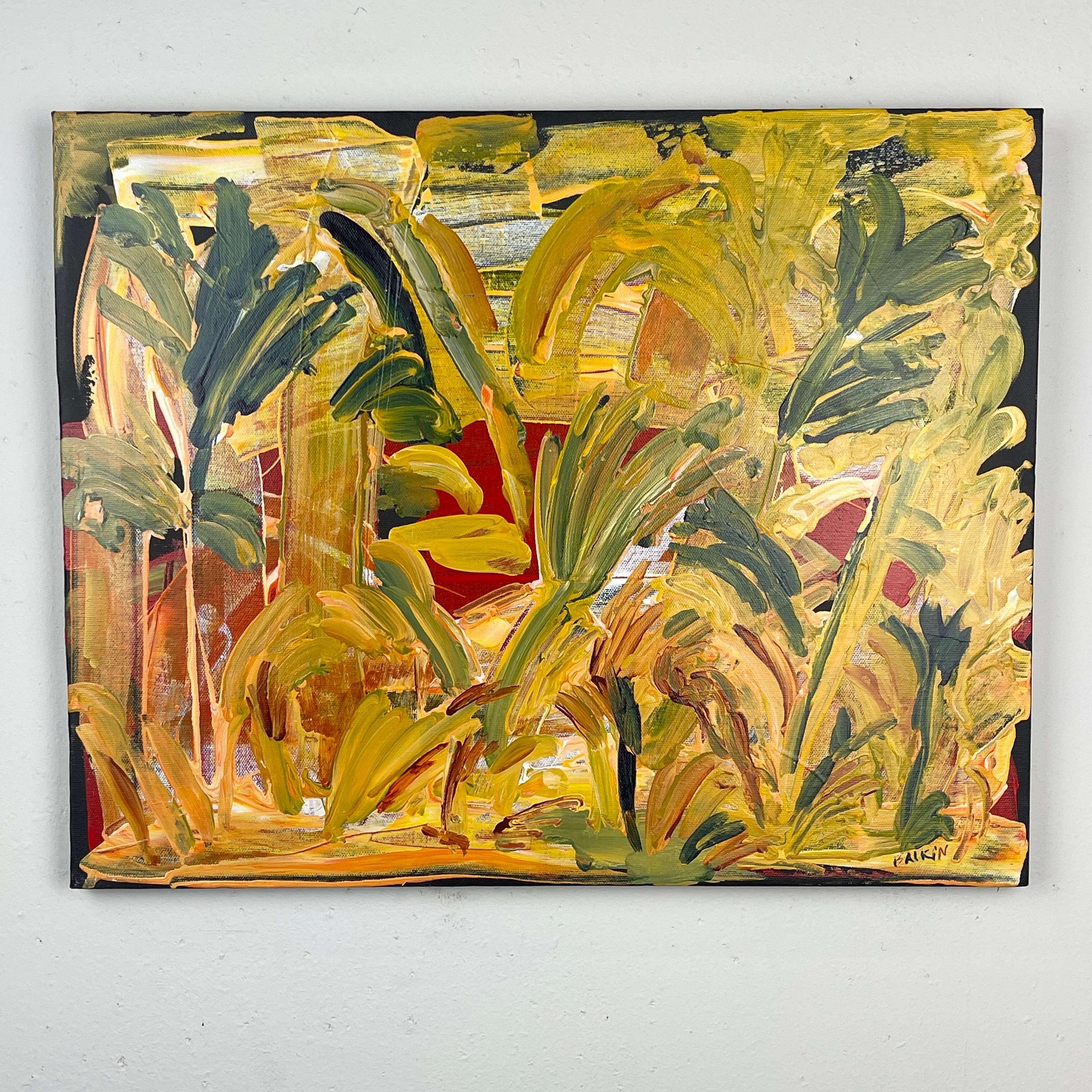 Steve Balkin (1938-2023)
This painting was purchased from Balkin's estate. It came from his home in upstate NY. It is titled "Venus de Floride", dated 8/2007 and signed both on the front and en verso. This painting appears to depict the palms of