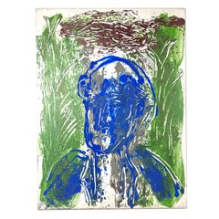 Portrait expressionniste lyrique vibrant sur toile de Steve Balkin
