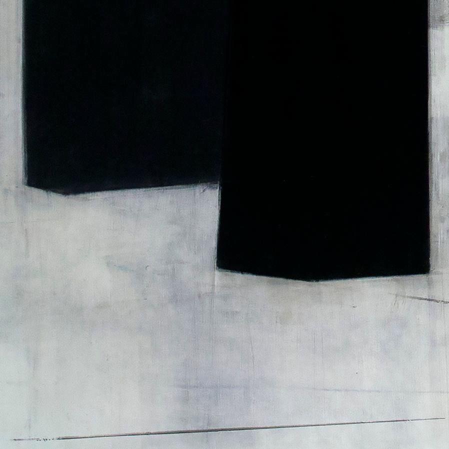 Chunkchain A2 (Abstraktes Gemälde) (Schwarz), Abstract Painting, von Steve baris